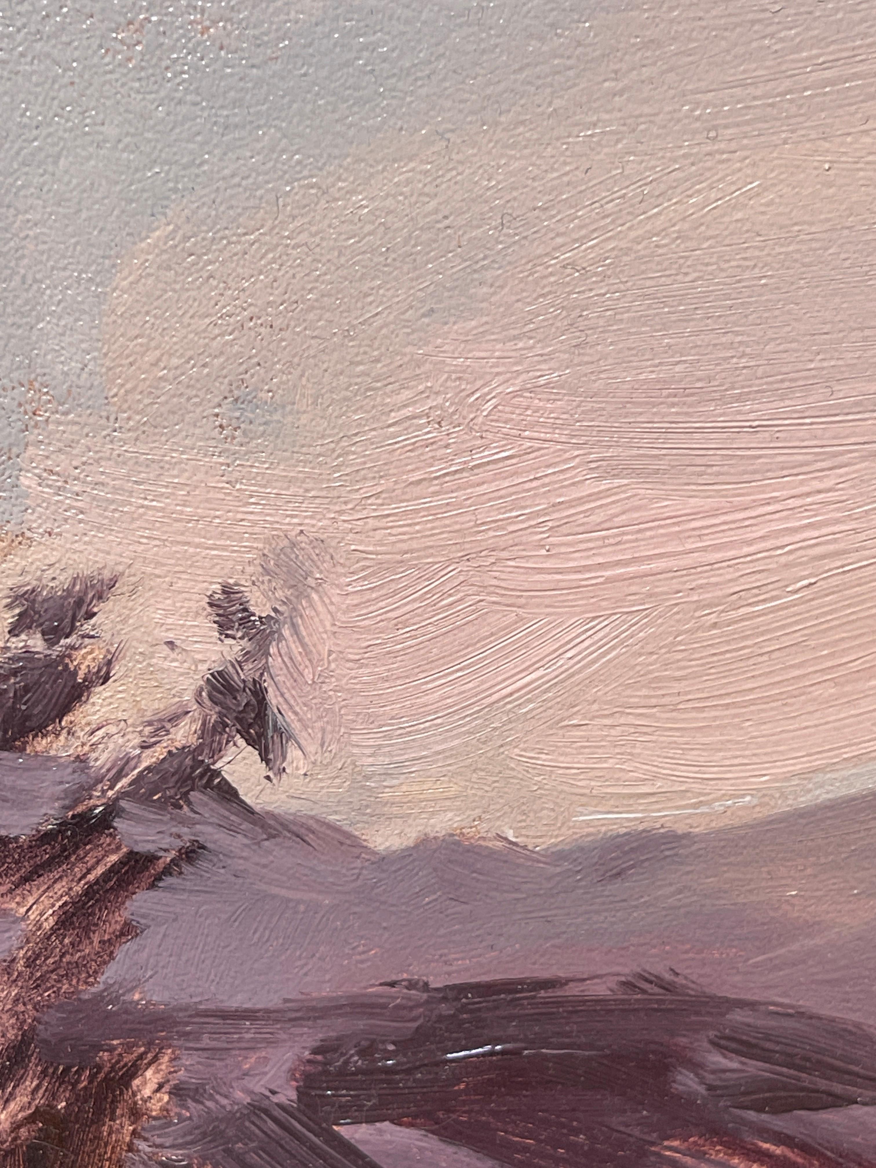 „Sonnenuntergang in Breckenridge“ (2015) von Michael DeVore, impressionistische Öllandschaft im Angebot 1