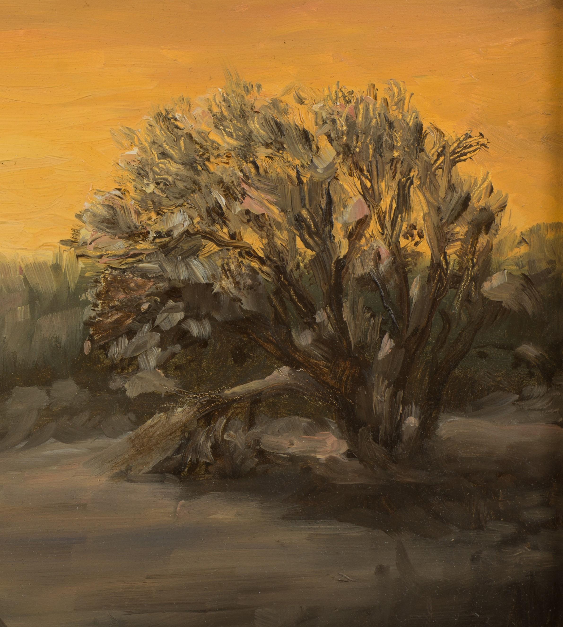„Winter Twilight“ (2014) von Michael DeVore, Original Öl-Landschaftsgemälde im Angebot 1