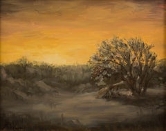 "Winter Twilight" (2014) By Michael DeVore, Original Oil Landscape Painting