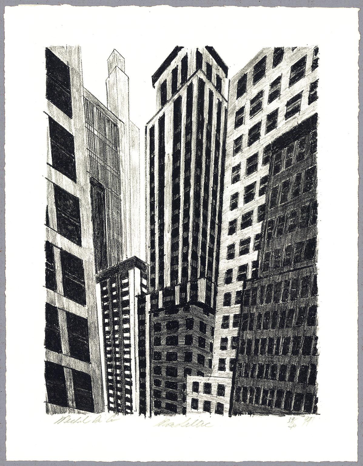 Litografía monolítica, arte moderno estadounidense, firmada, 1999, 39/40