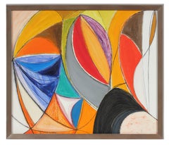 Bright Abstract Oil Painting, Mid 20th Century