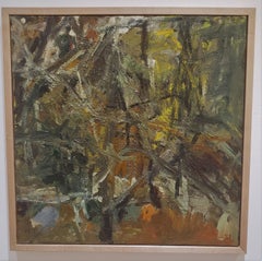 Winesap, Abstract Impressionism, Oil, 30 x 30, Light, Framed,