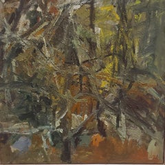 Weinsap, Abstrakter Impressionismus, Öl, 76,2 x 76,2 cm, hell, gerahmt,