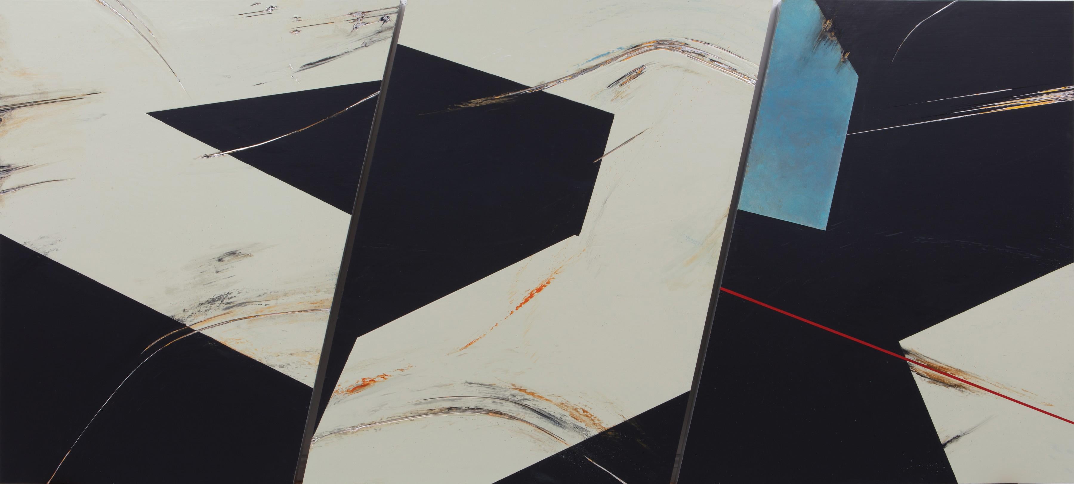 Michael Dweck Abstract Painting - 1, 2, 3, Go! (Blue)