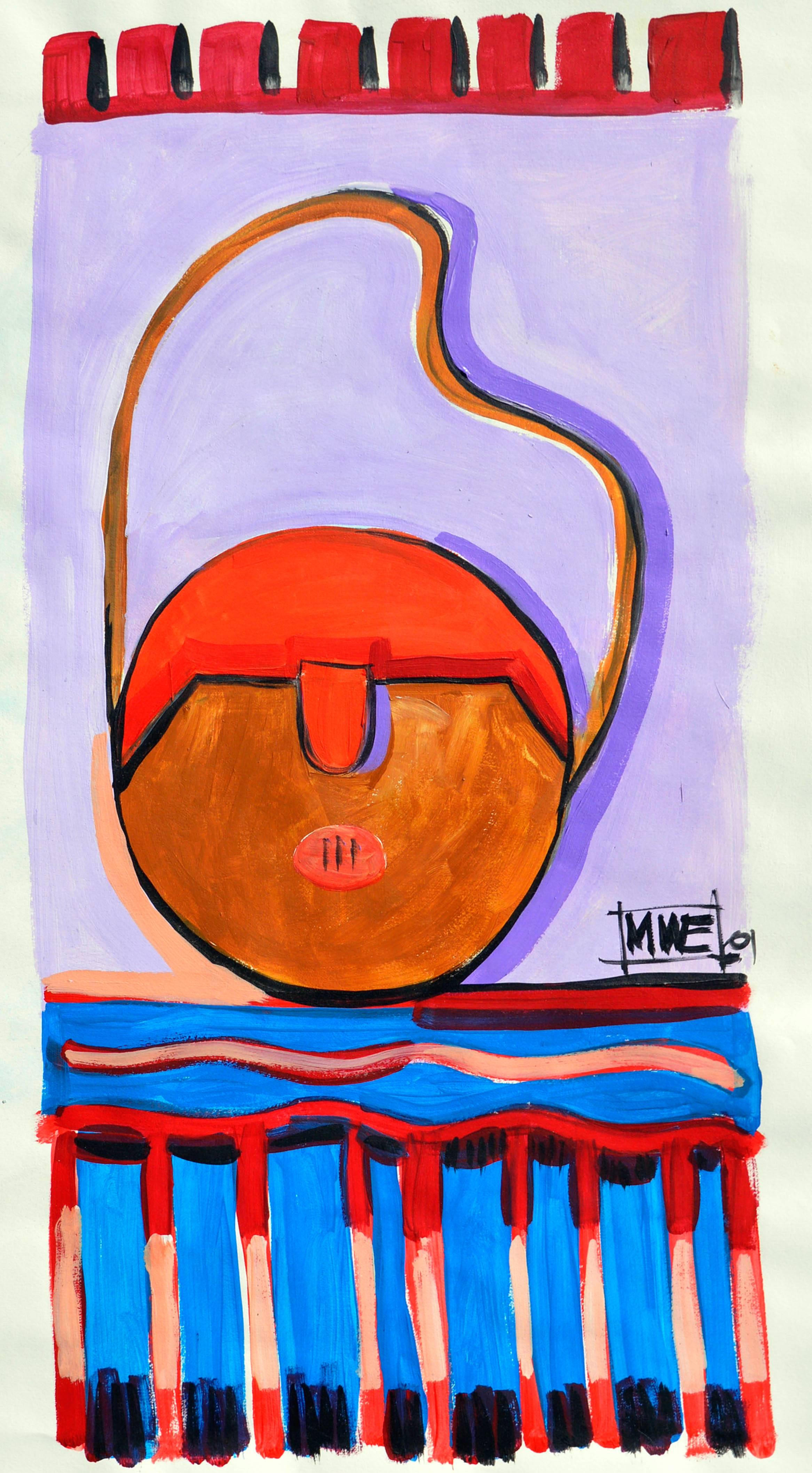 Borsa da mensa con tastiera per pianoforte - Moda contemporanea Pop Art - Abstract Painting Grigio di Michael Eggleston
