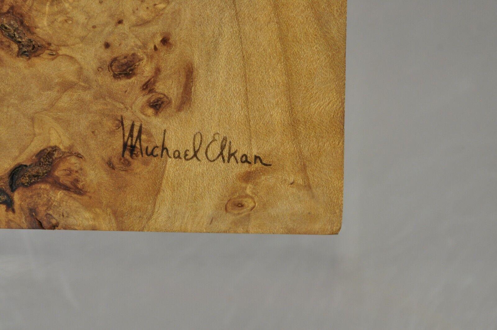 Michael Elkan Studio Craft Carved Burl Wood Trinket Desk Box 5