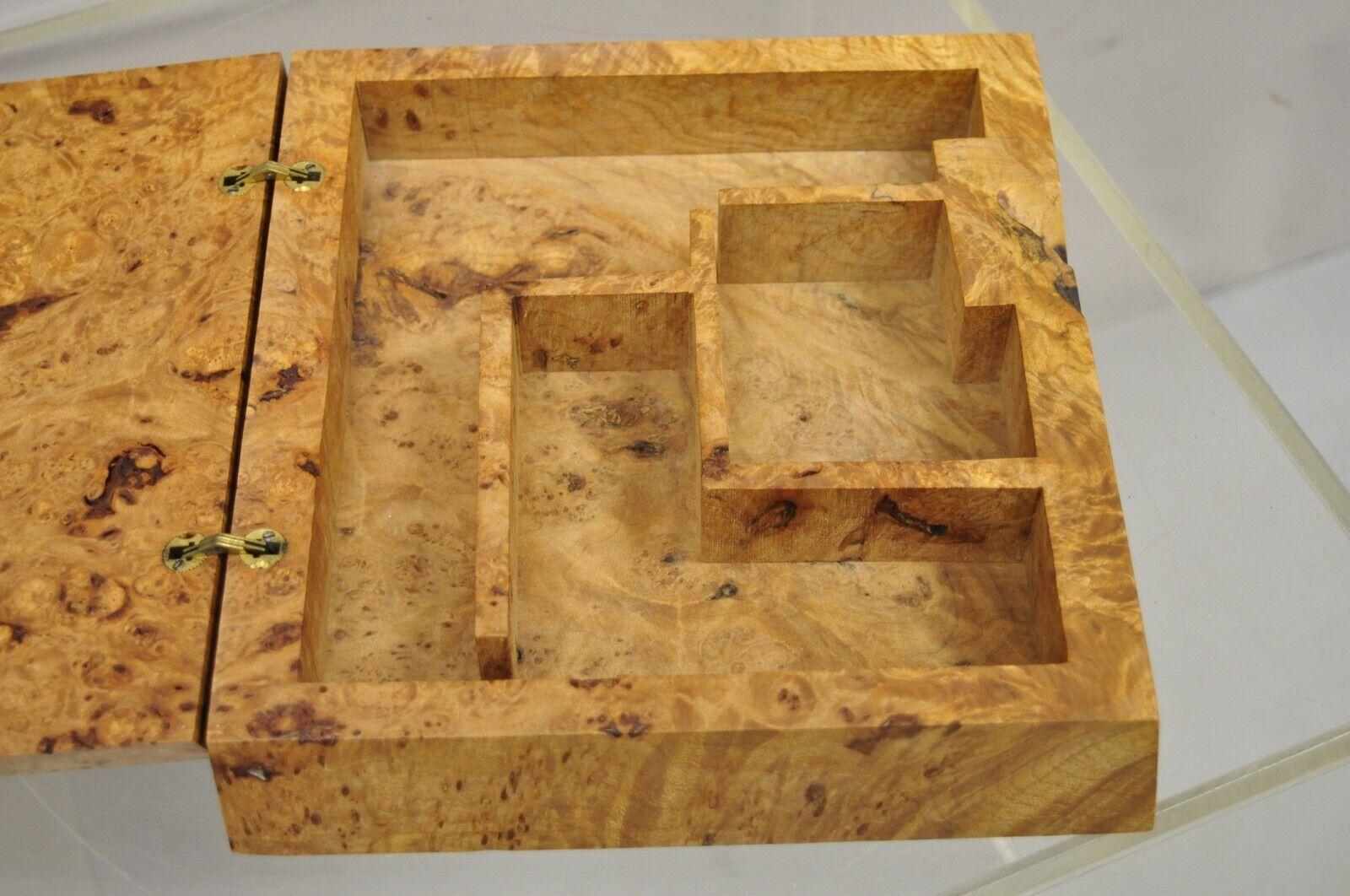 Michael Elkan Studio Craft Carved Burl Wood Trinket Desk Box 2