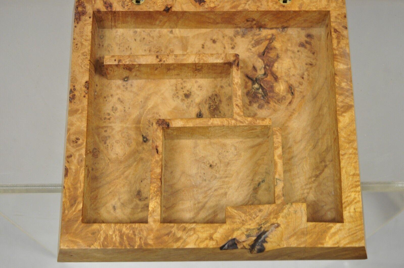 Michael Elkan Studio Craft Carved Burl Wood Trinket Desk Box 3