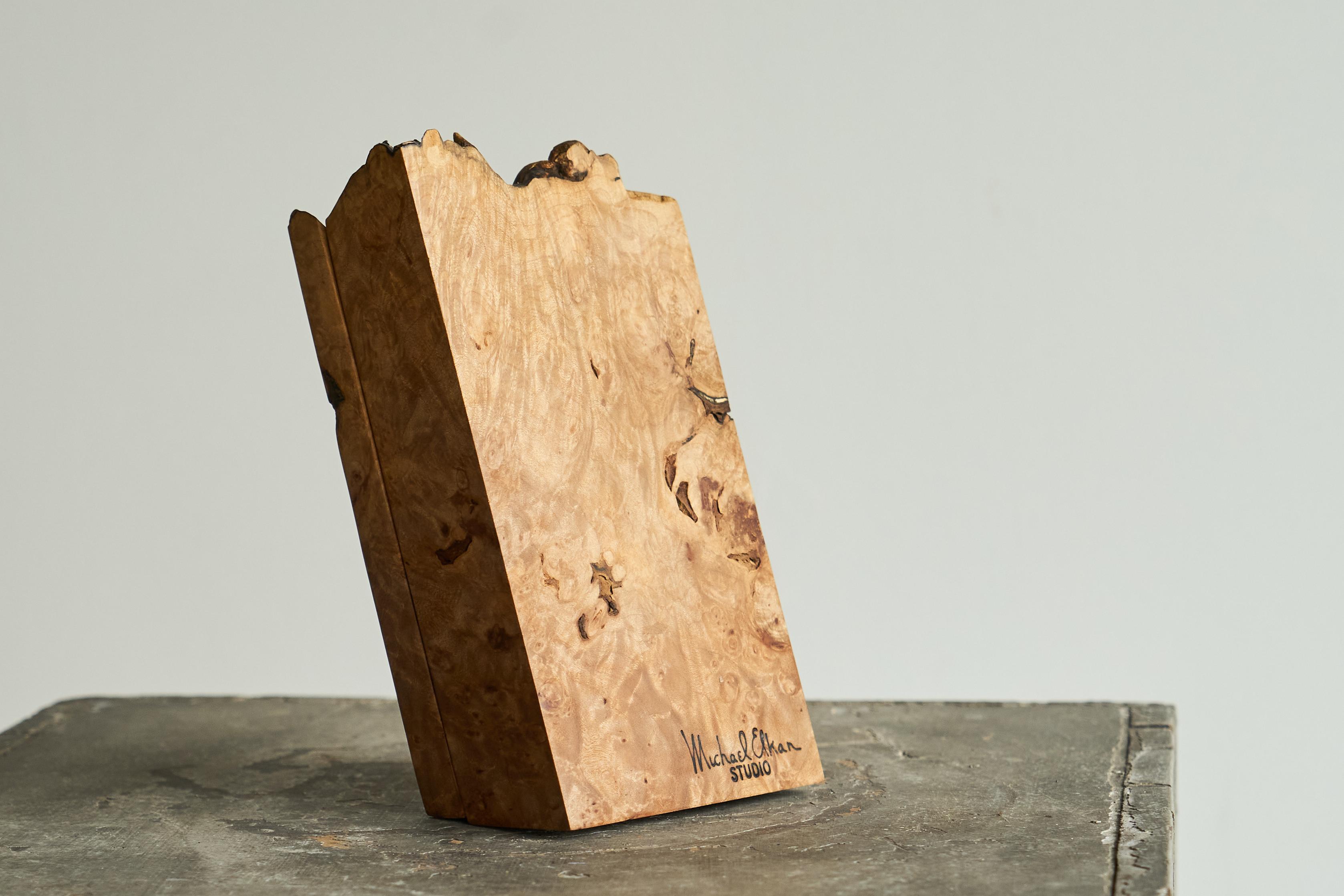 Boîte Michael Elkan en loupe d'érable Live Edge American Craft Movement 1980 en vente 5