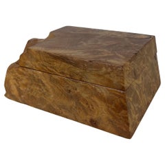 Michael Elkan Joyero de madera de arce Burl, firmado