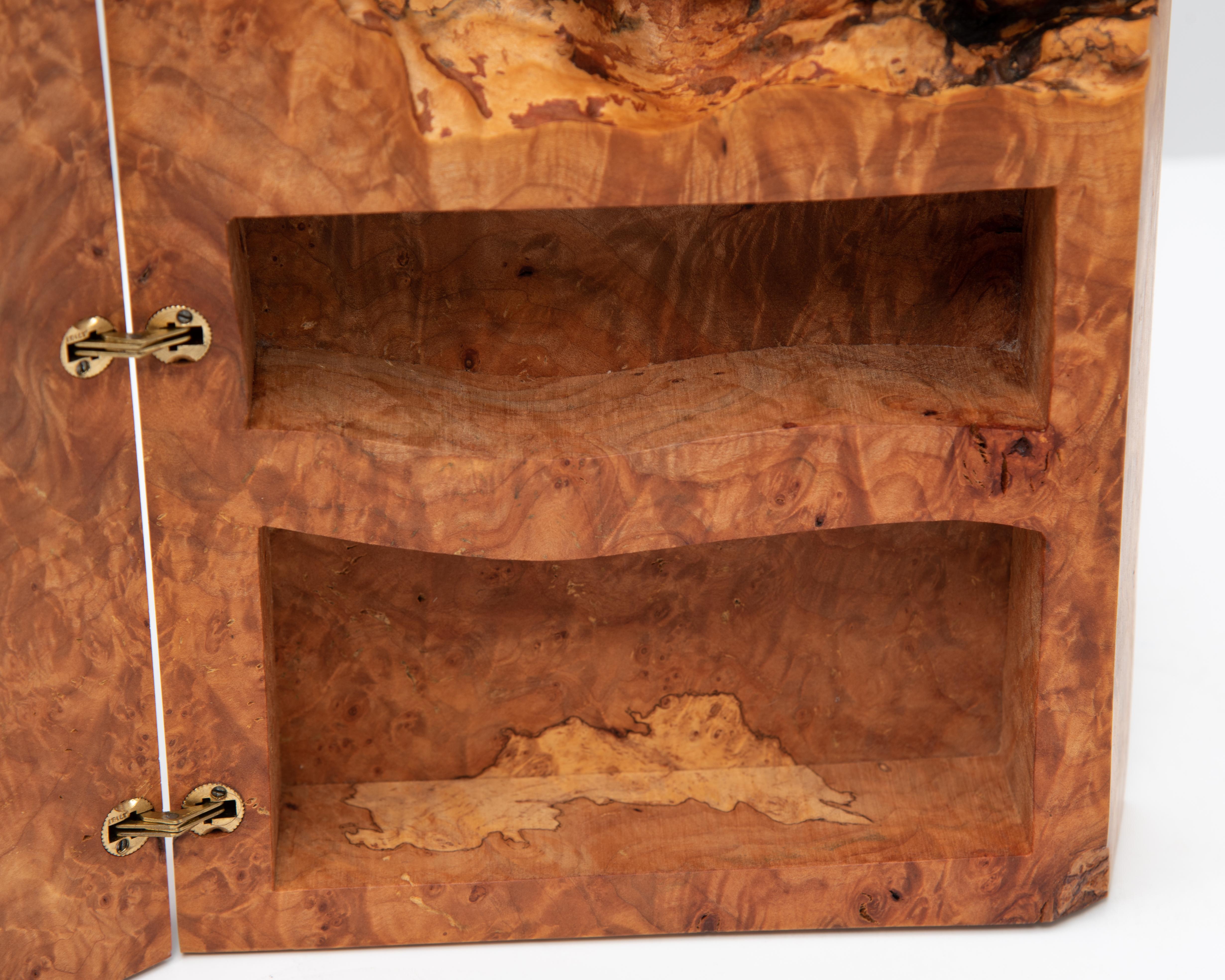 Michael Elkan Burl Spalted Birdseye Maple Free Live Edge Craft Box 1983 For Sale 8