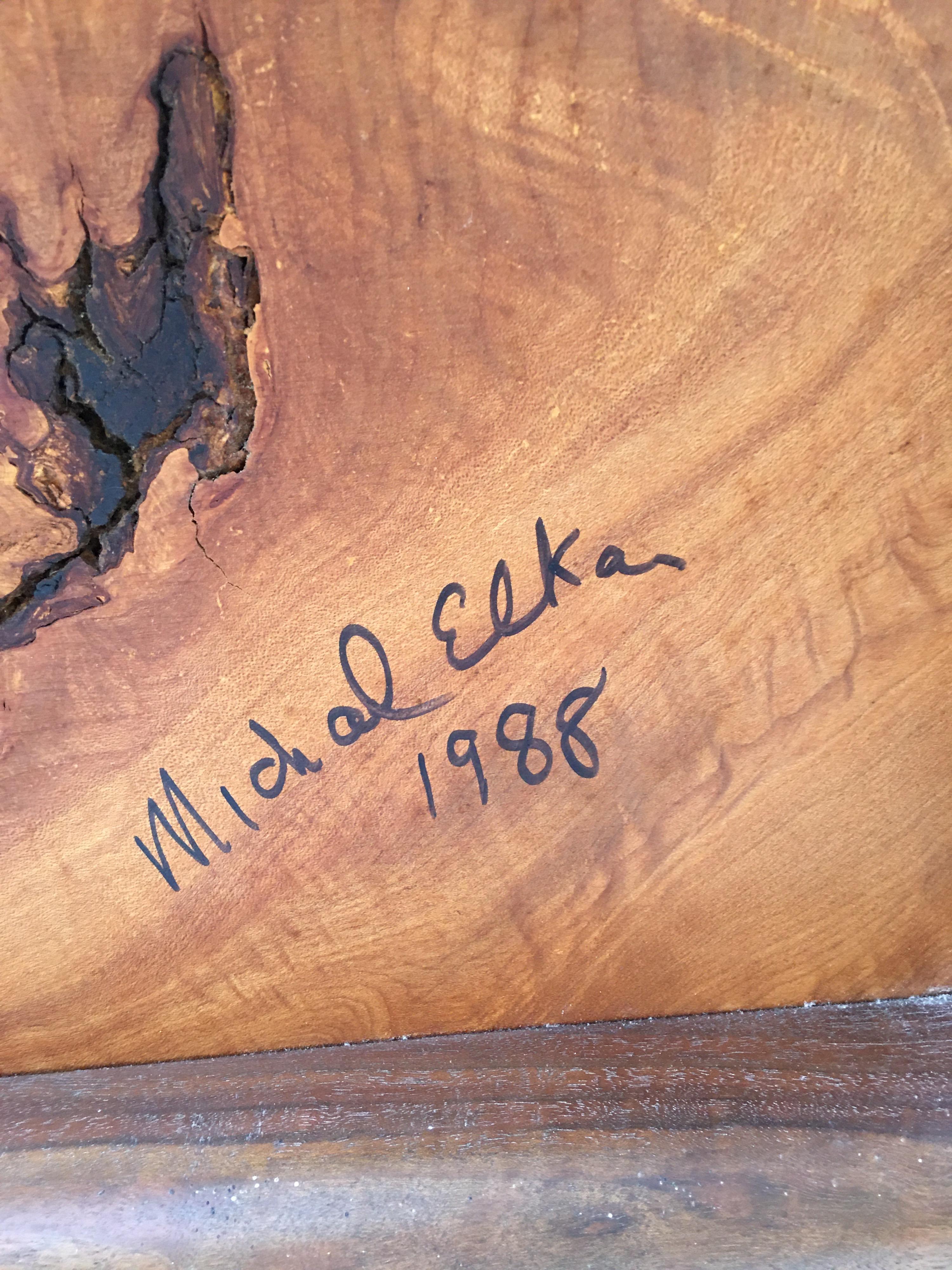 Michael Elkan Burled Maple and Walnut King Headboard 4