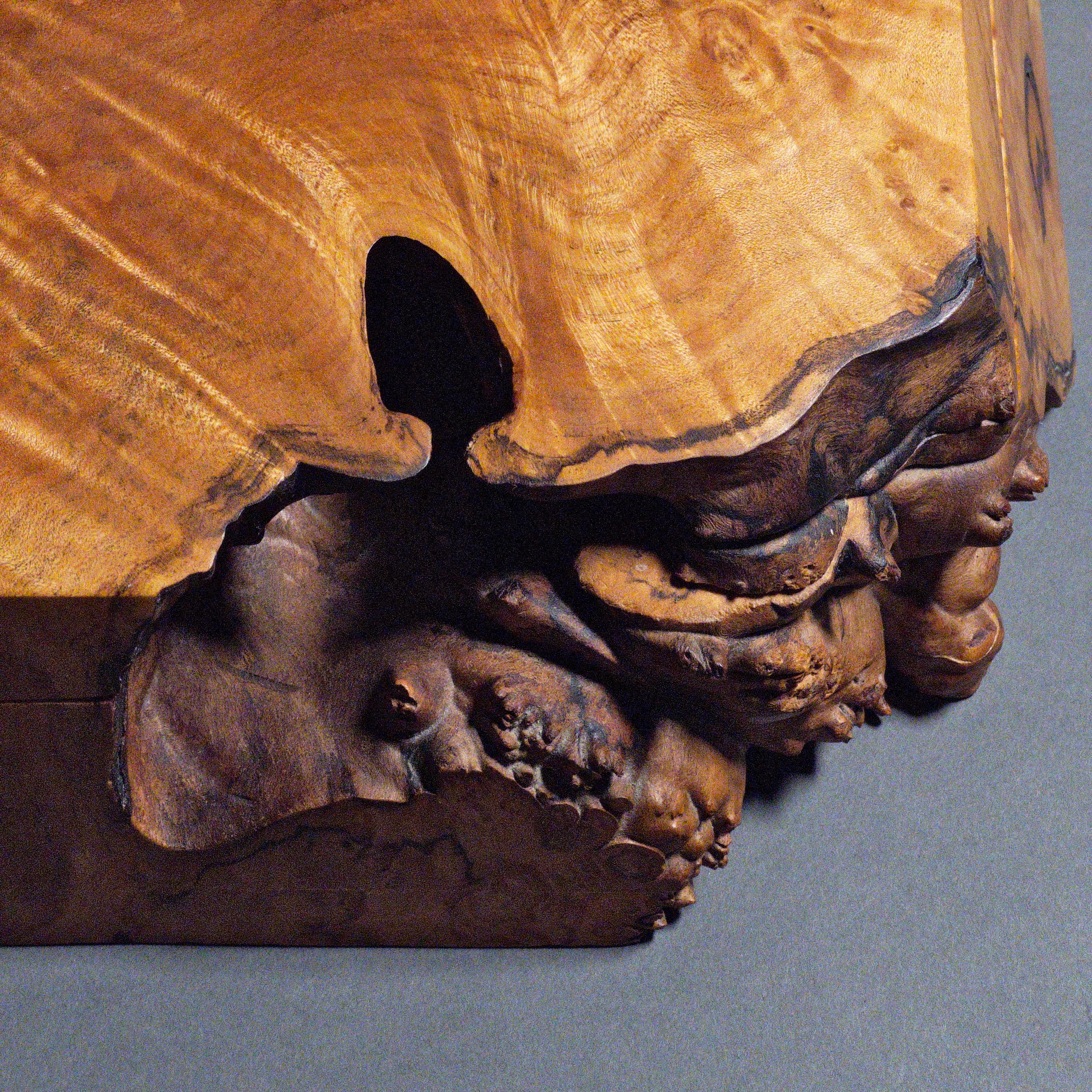American Michael Elkan Free Edge Jewelry Box in Bird's-Eye Maple, c. 1980 For Sale