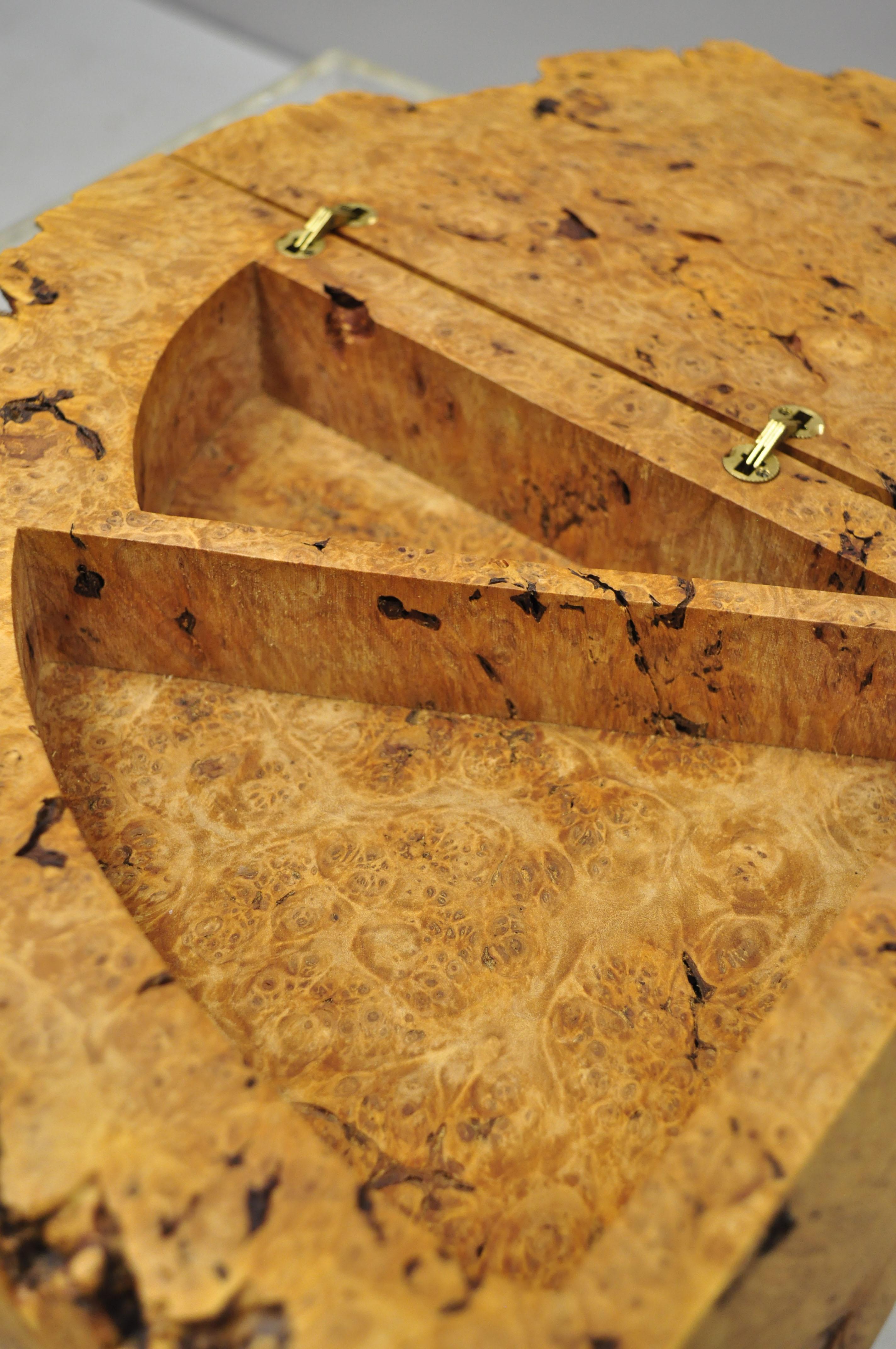 Michael Elkan - Grande boîte de rangement de bureau à bijoux en bois de ronce fabriquée en studio Bon état - En vente à Philadelphia, PA