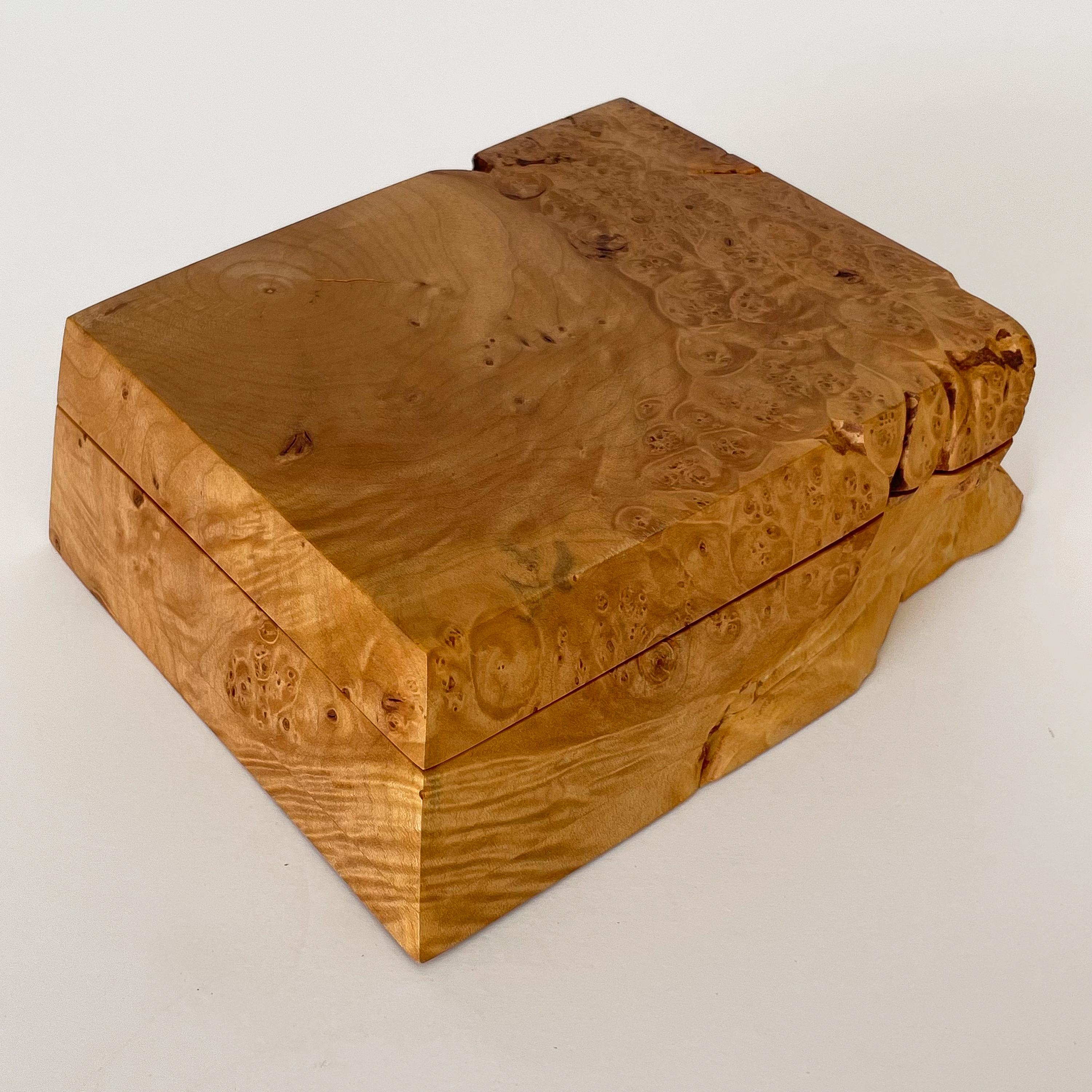 Michael Elkan Studio Craft Carved Burl Wood Box 2