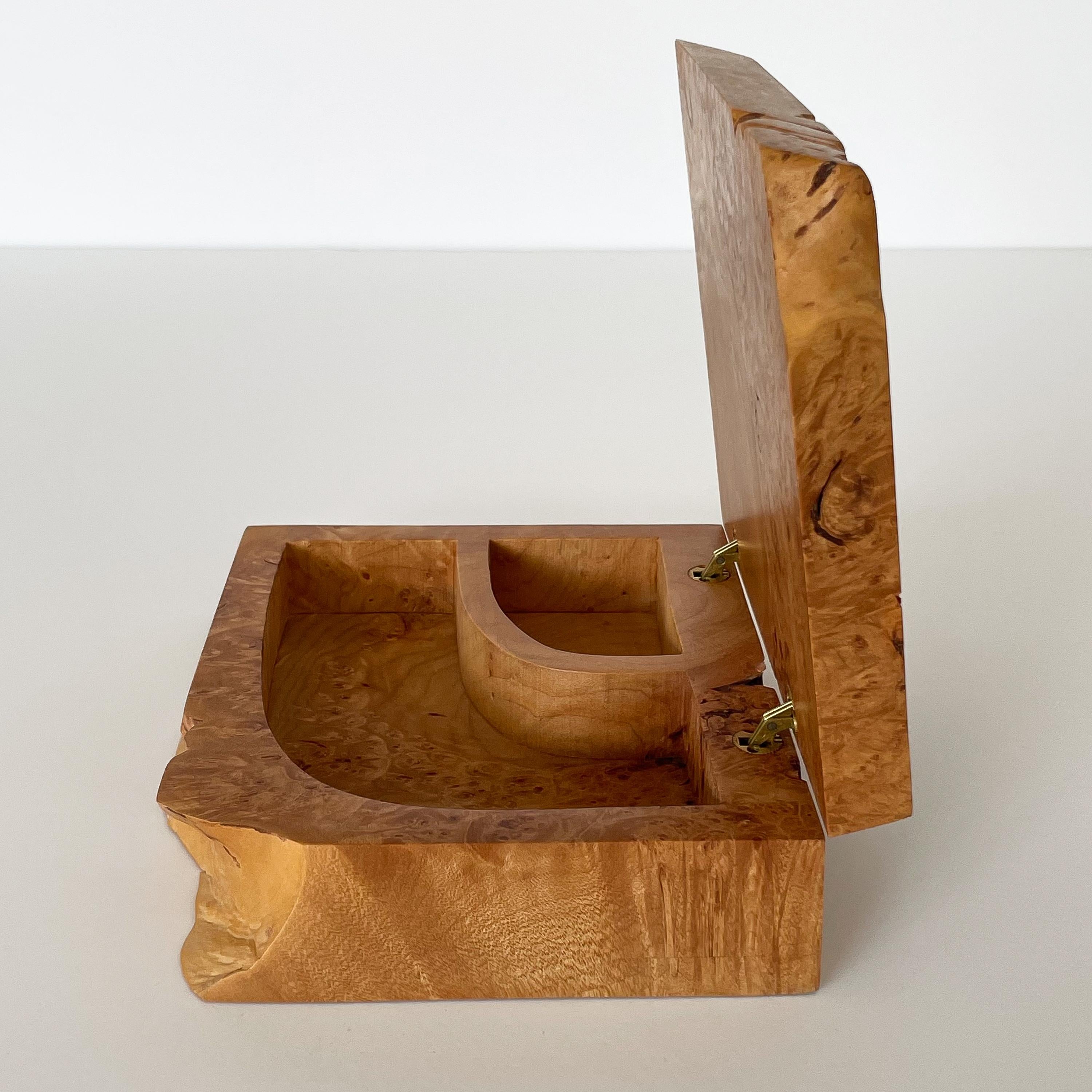 Michael Elkan Studio Craft Carved Burl Wood Box 3
