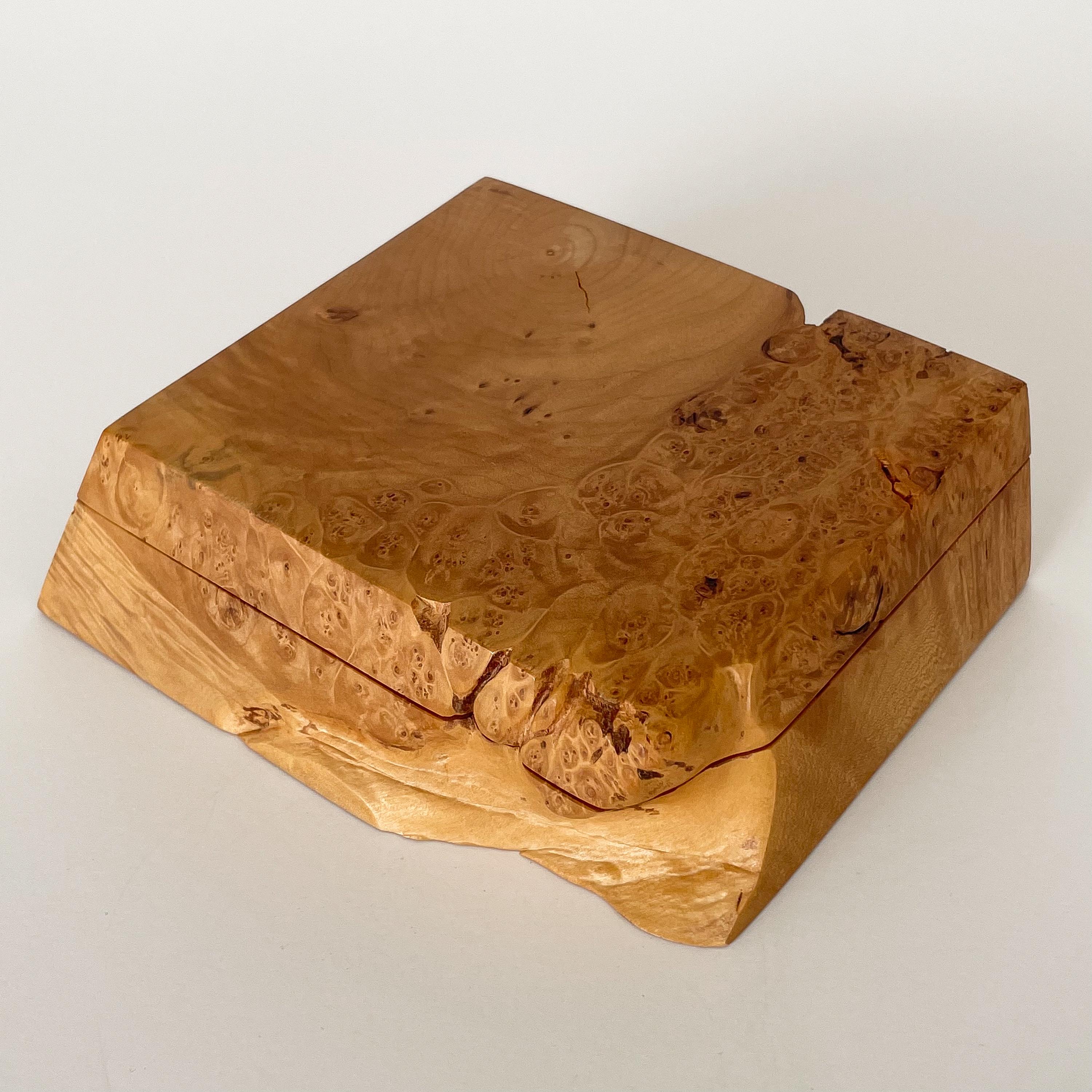 Michael Elkan Studio Craft Carved Burl Wood Box 6