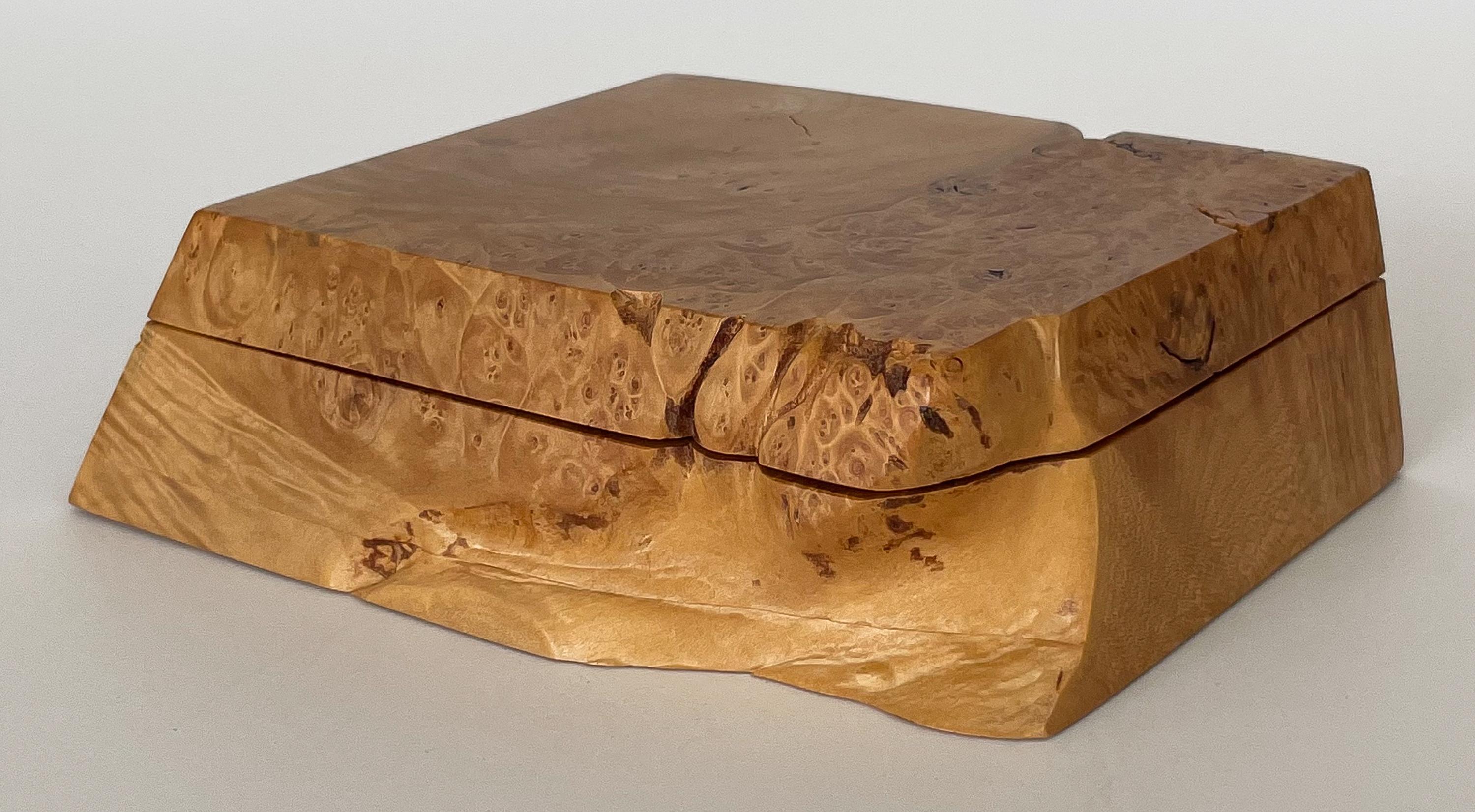 Michael Elkan Studio Craft Carved Burl Wood Box 6