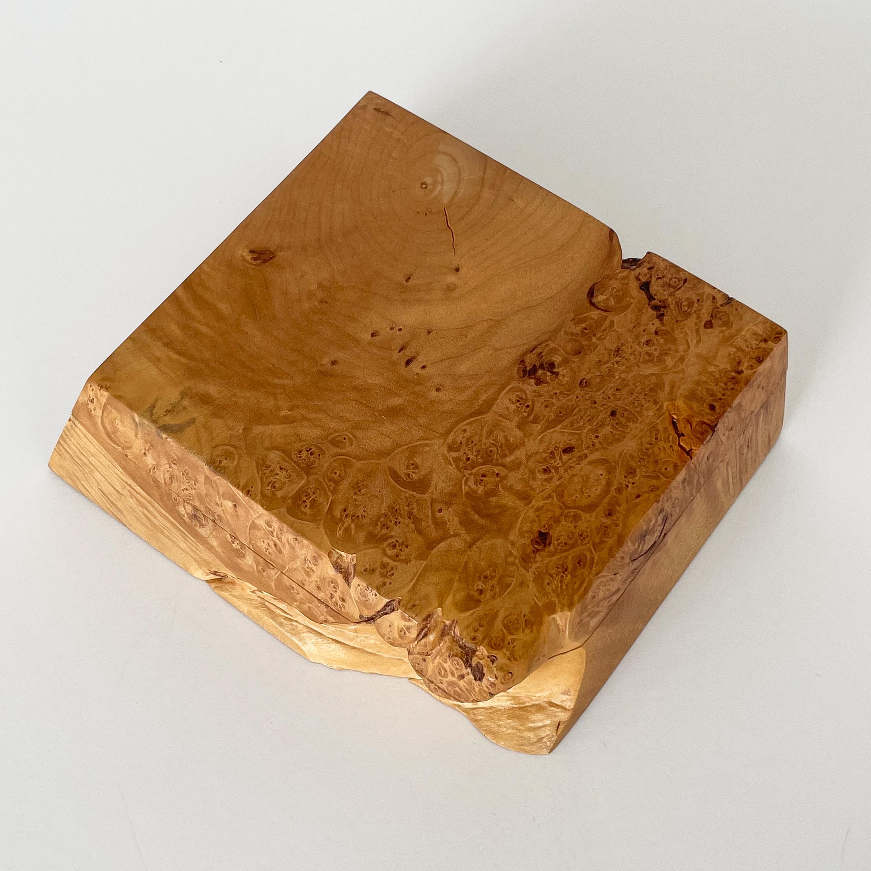 American Craftsman Michael Elkan Studio Craft Carved Burl Wood Box