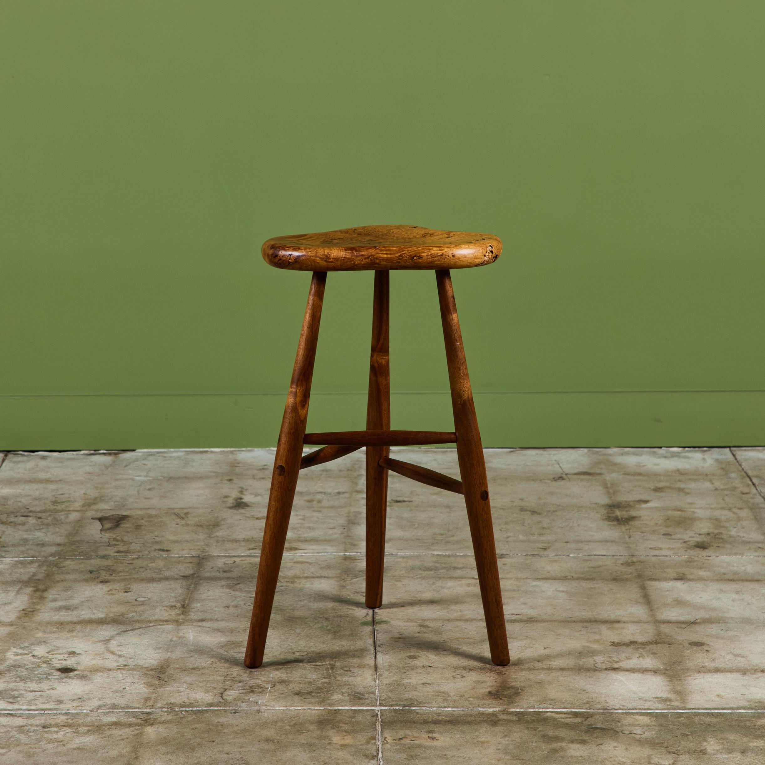 Maple Michael Elkan Studio Craft Live Edge Stool For Sale