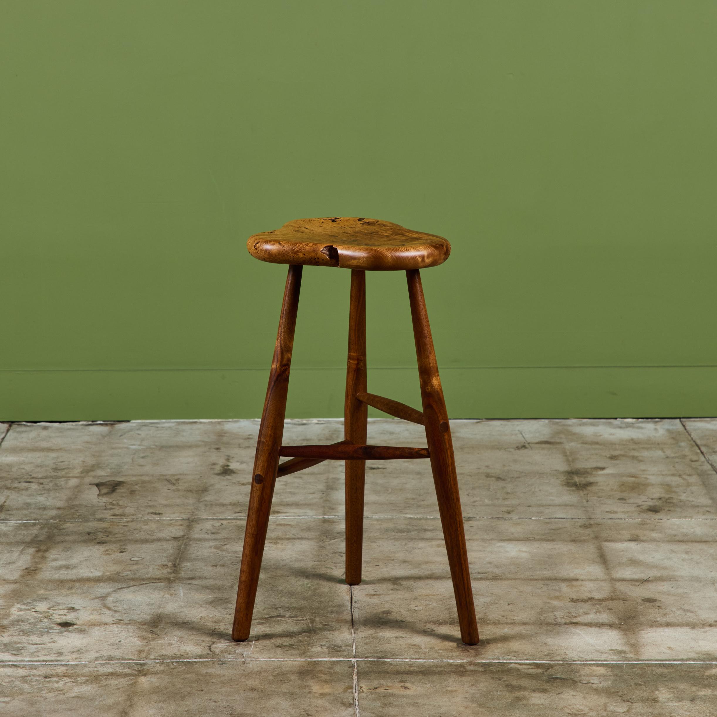 Michael Elkan Studio Craft Live Edge Stool For Sale 1