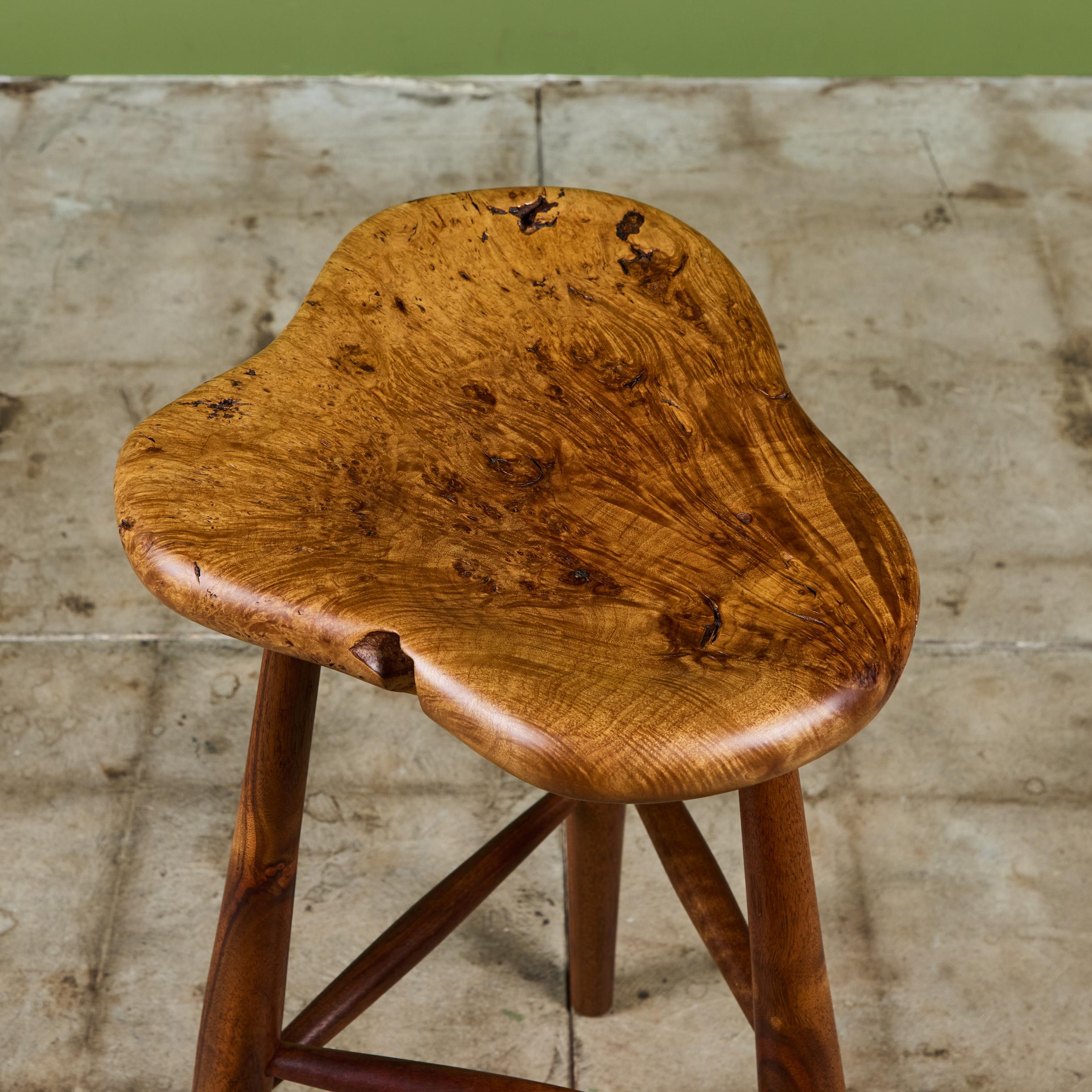 Michael Elkan Studio Craft Live Edge Stool For Sale 2