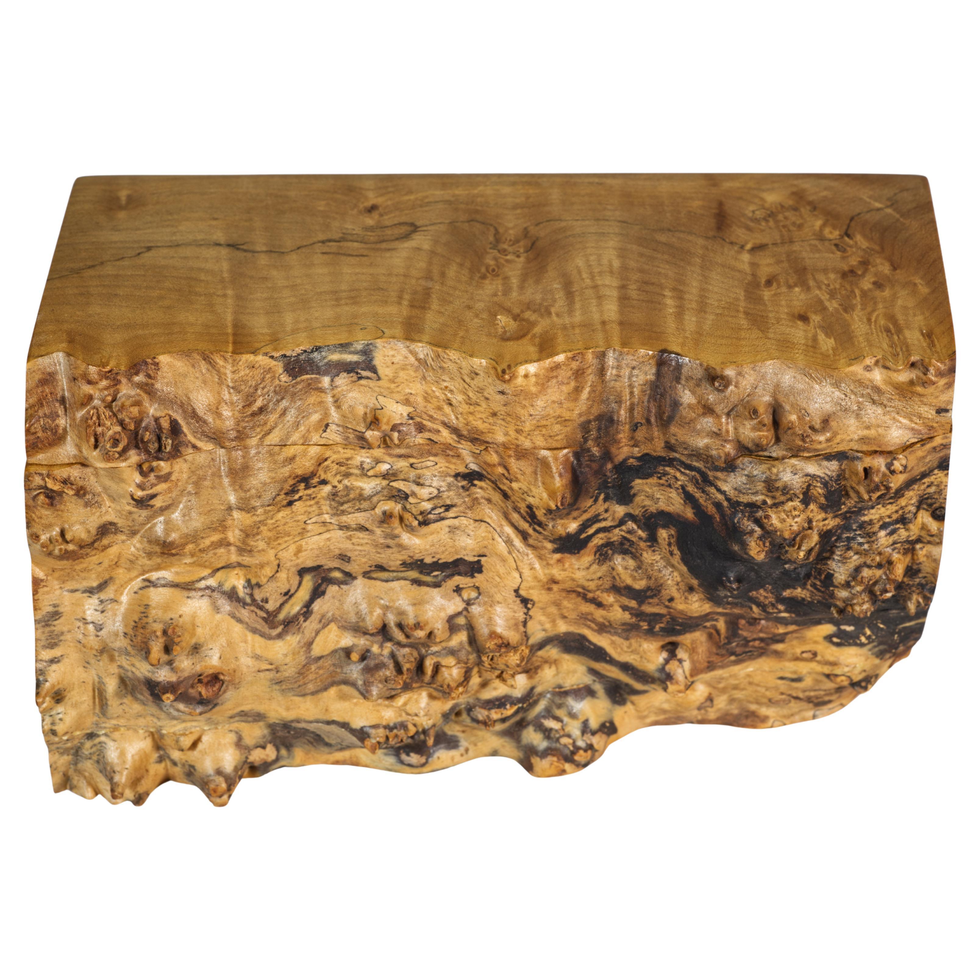 Michael Elkan Studio Caja grande de arce de Oregón de canto vivo con tapa en venta