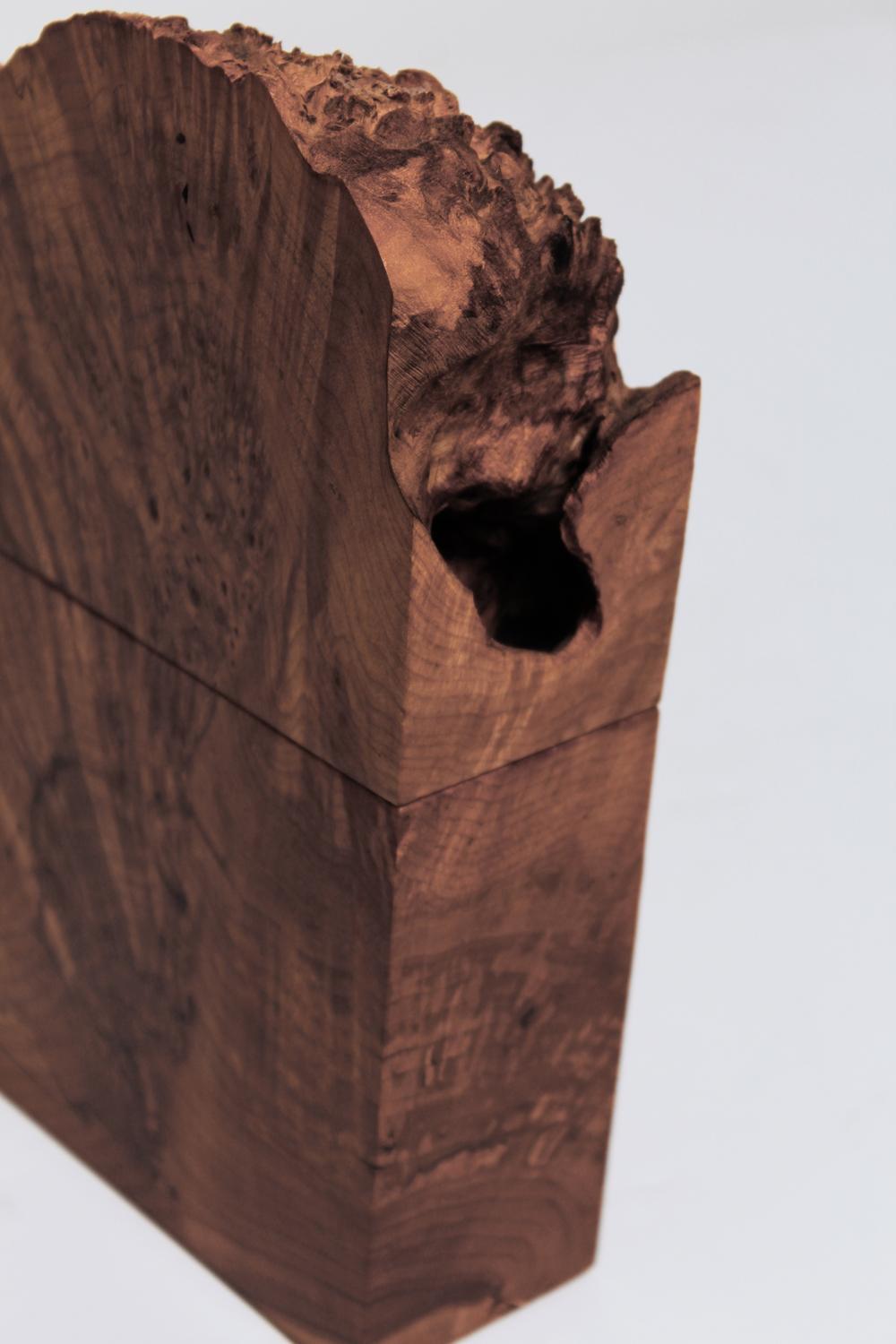 Hand-Crafted Michael Elkan Tall Burled Wood Studio Box