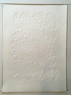 Untitled Debossed Paper, Dimensional, Work on Paper, movement, white, Limited Ed
