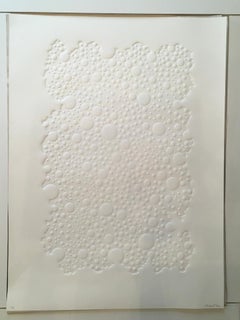 Untitled Debossed Paper, Dimensional, Work on Paper, movement, white, unframed