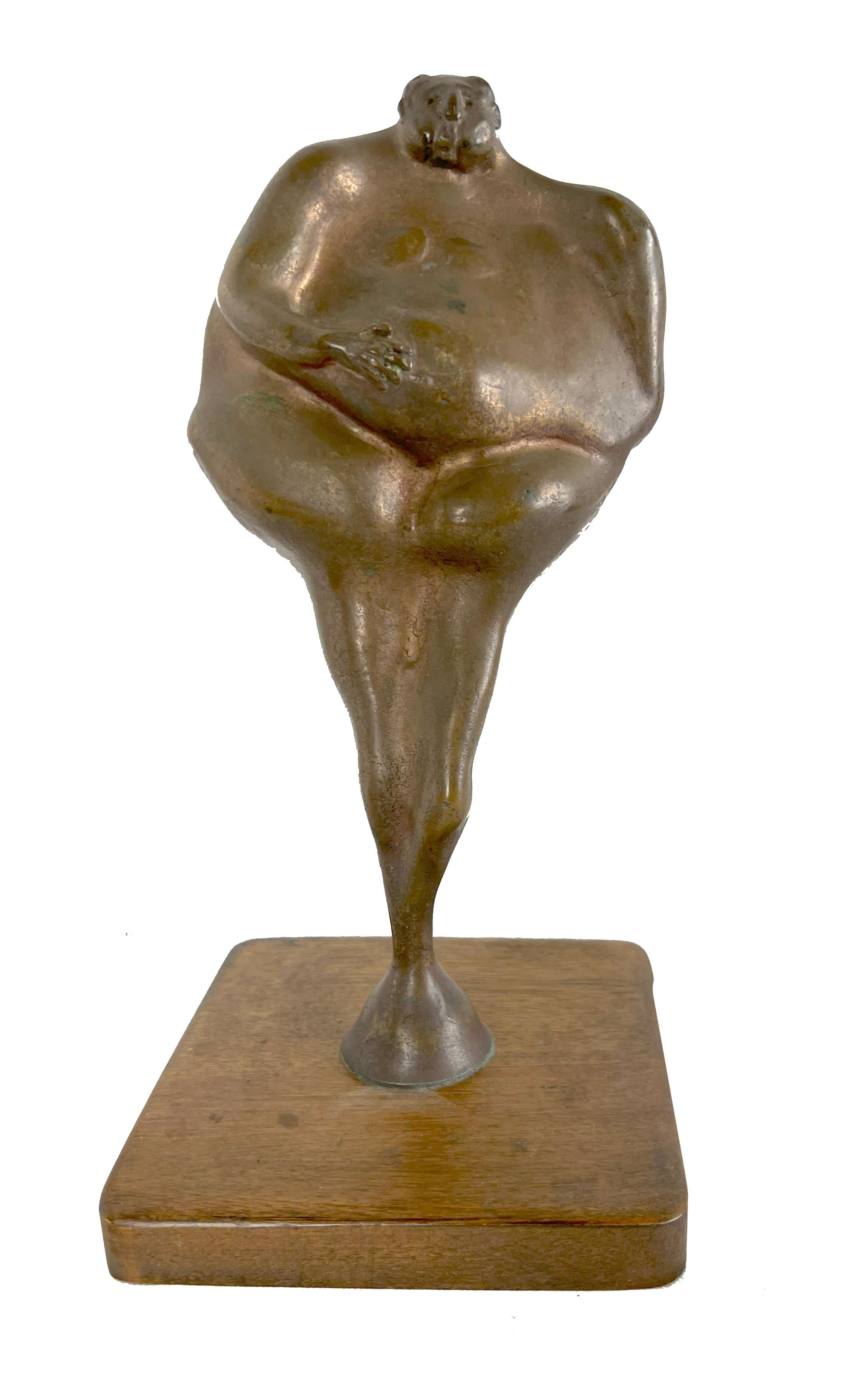 Two Figures Bronze Sculptures Modernist style of Botero - Picasso For Sale 3