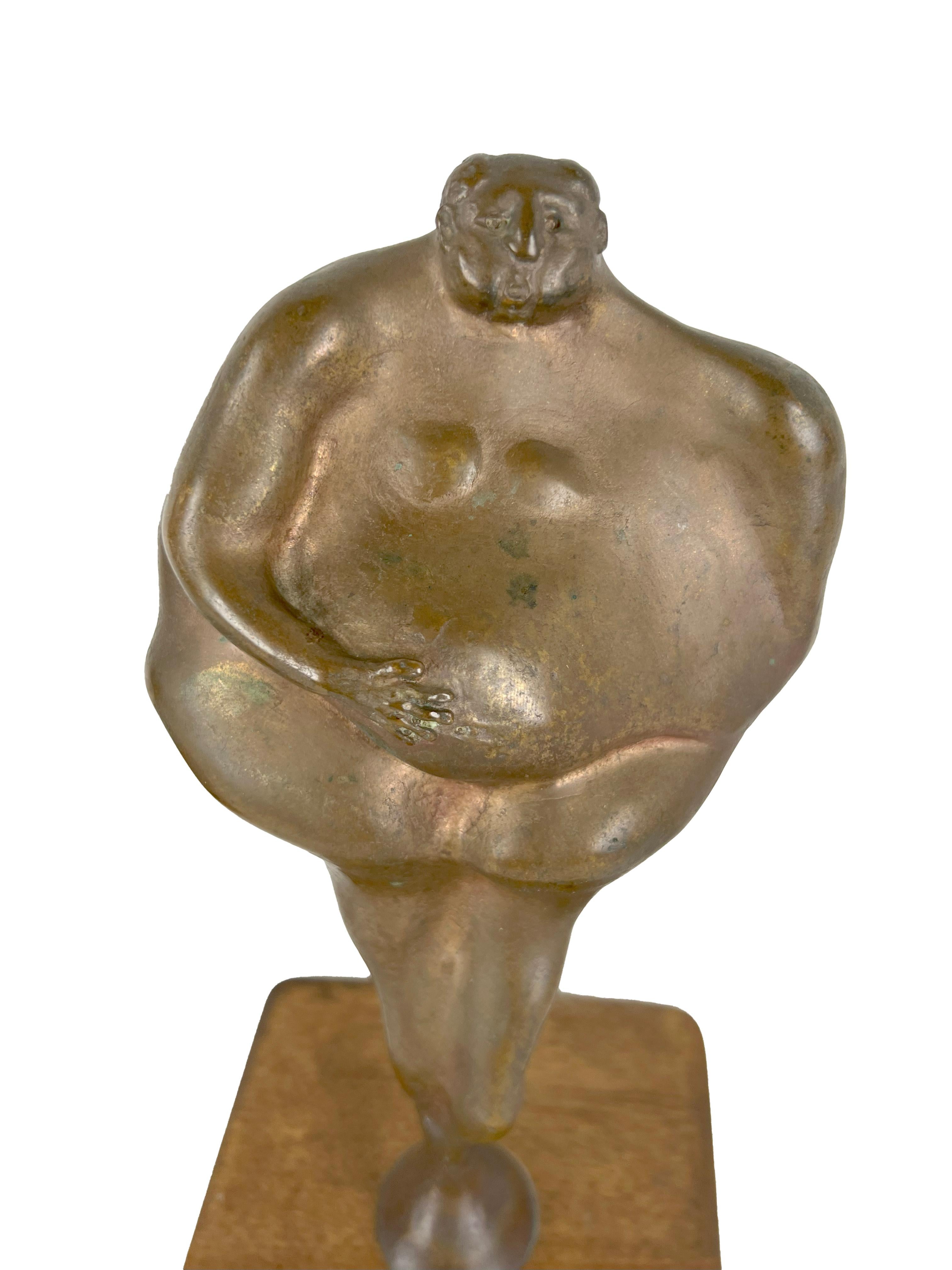 Two Figures Bronze Sculptures Modernist style of Botero - Picasso For Sale 4