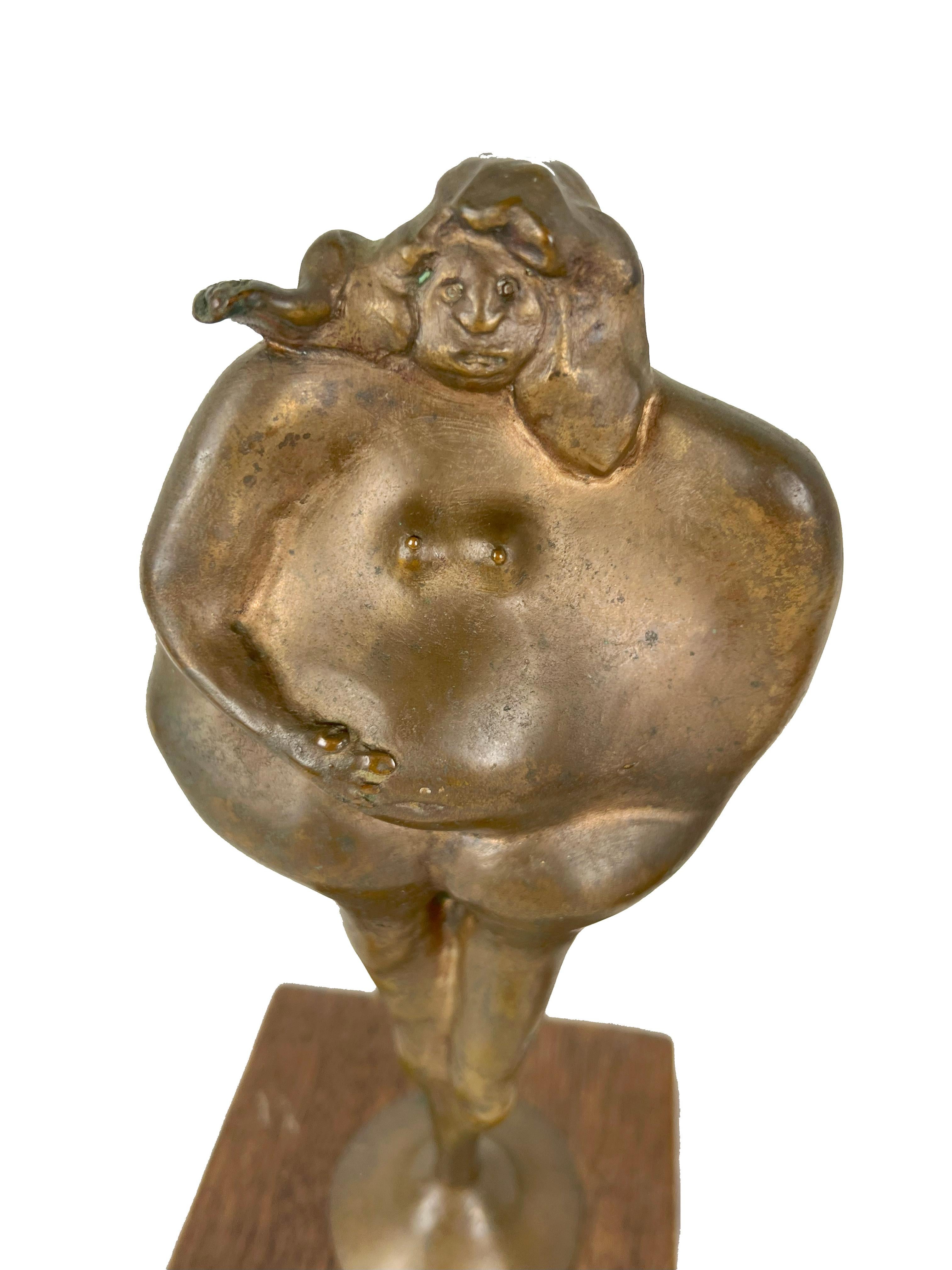 Two Figures Bronze Sculptures Modernist style of Botero - Picasso For Sale 5