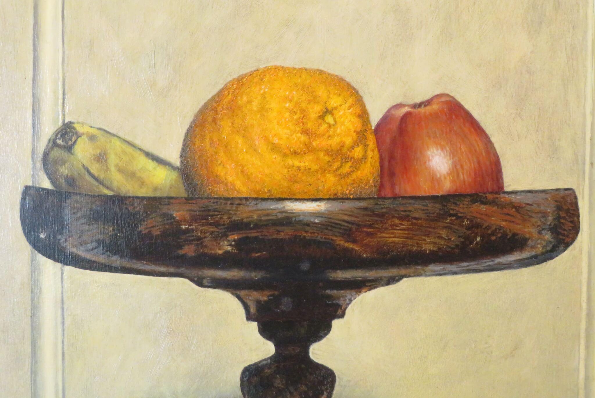 Large Realist STILL LIFE AT NIGHT Oil Painting by English painter Michael Exall For Sale 6