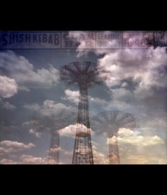 Used Michael Falco Photography Amusement Park Ferris Wheel Clouds Landscape New York