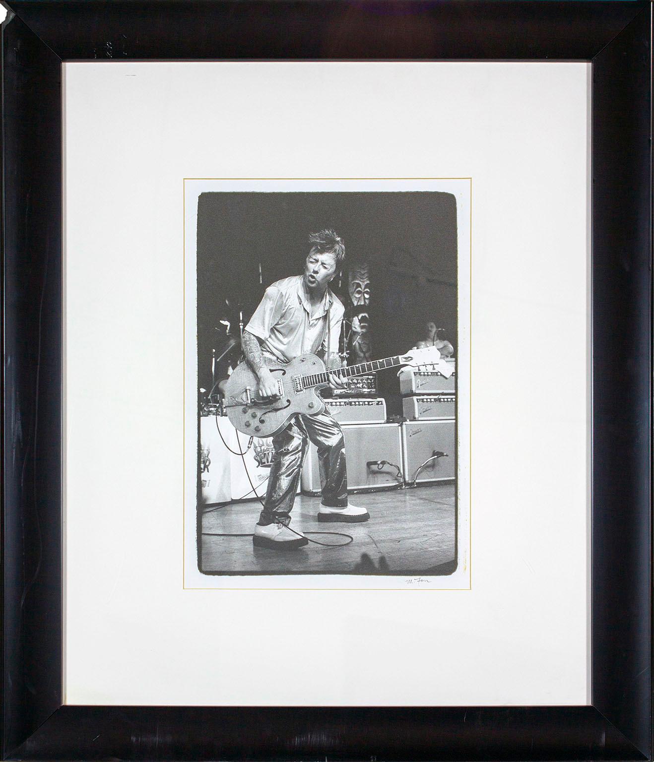 Michael Farr Black and White Photograph - "Brian Setzer 'Stray Cats'" photo from original Hard Rock Hotel and Casino