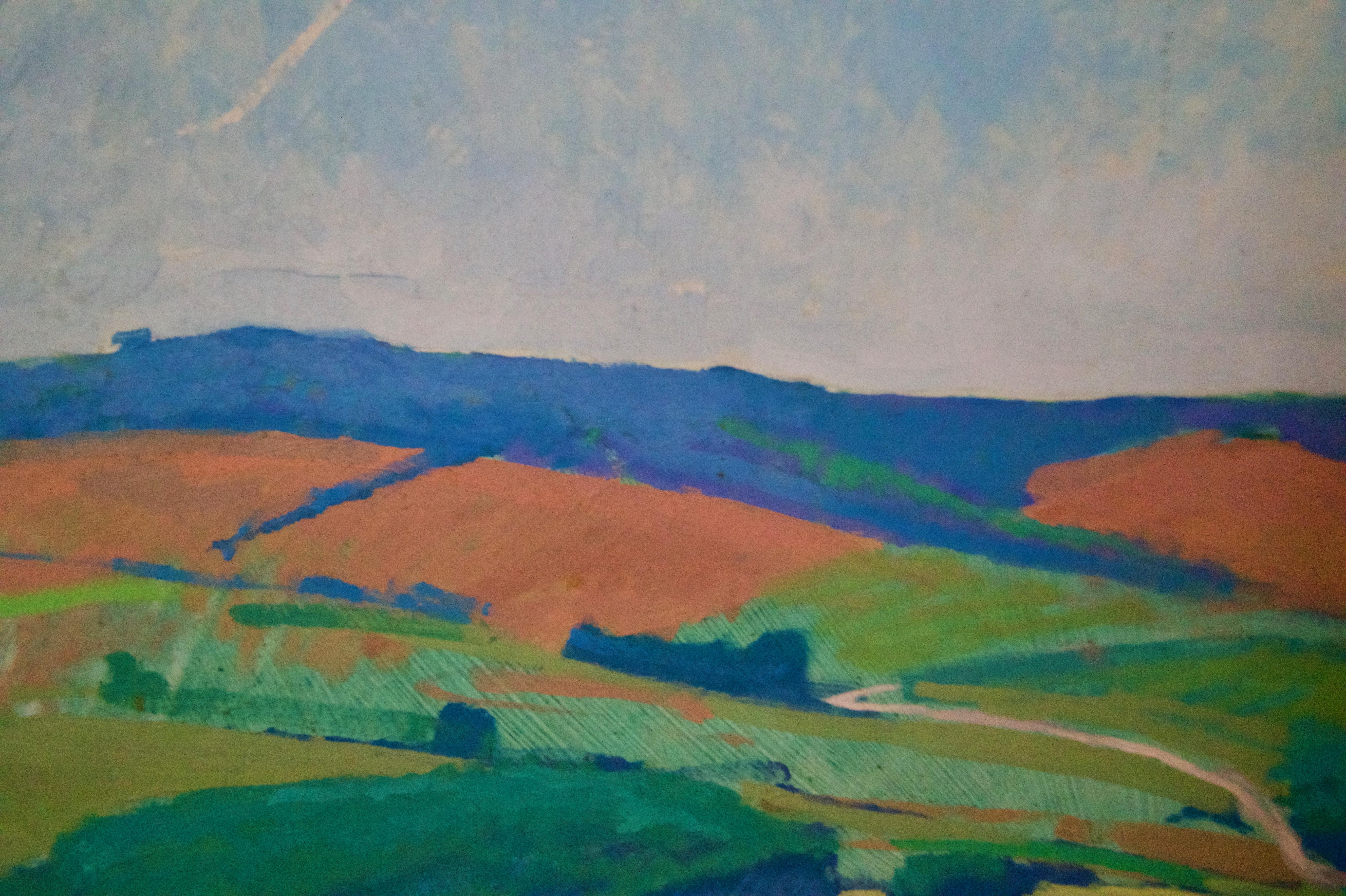 Landscape - Mid 20th Century Piece Oil on Board - Countryside by Michael Fell 1