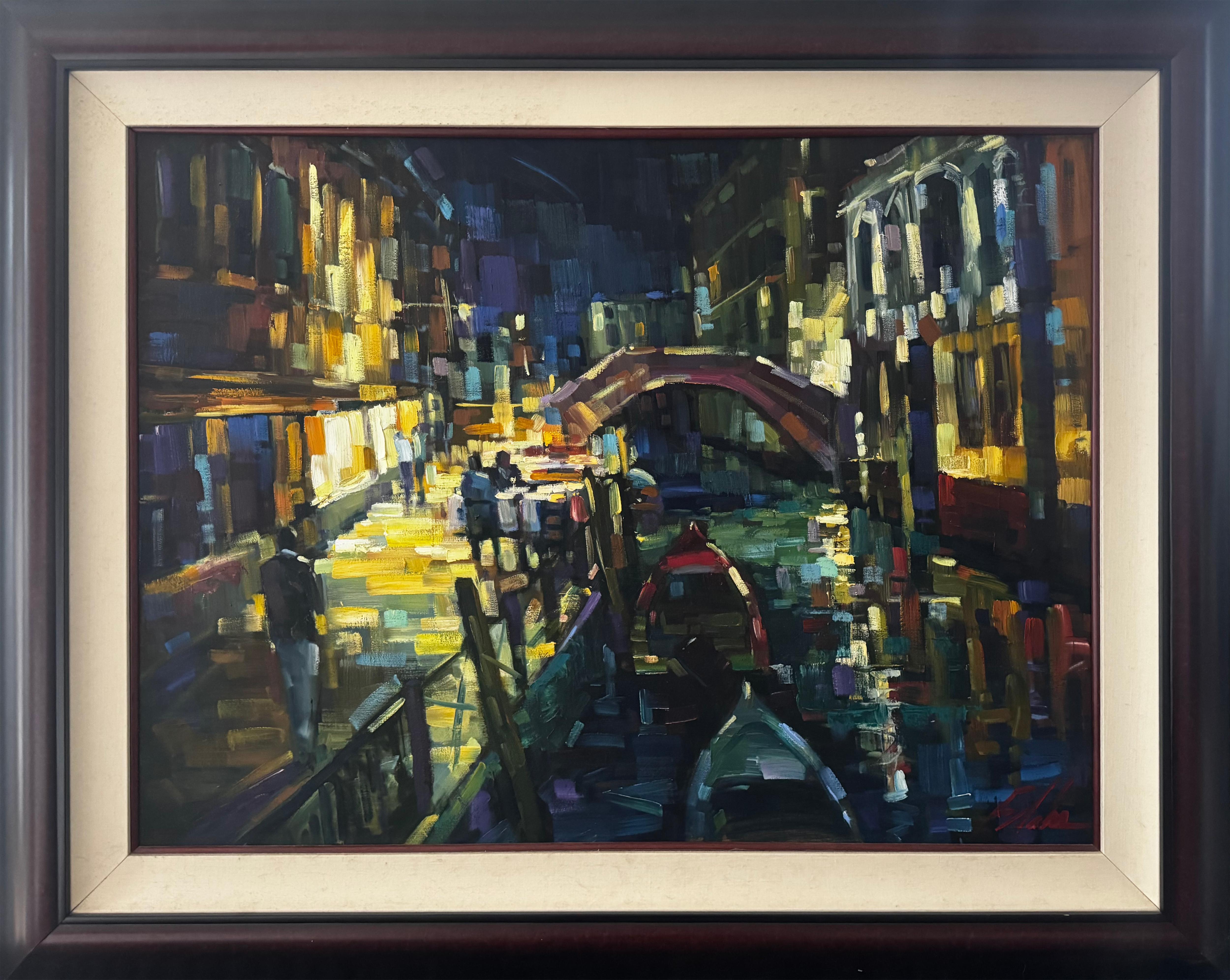 Michael Flohr Figurative Painting - Dinner in Venice