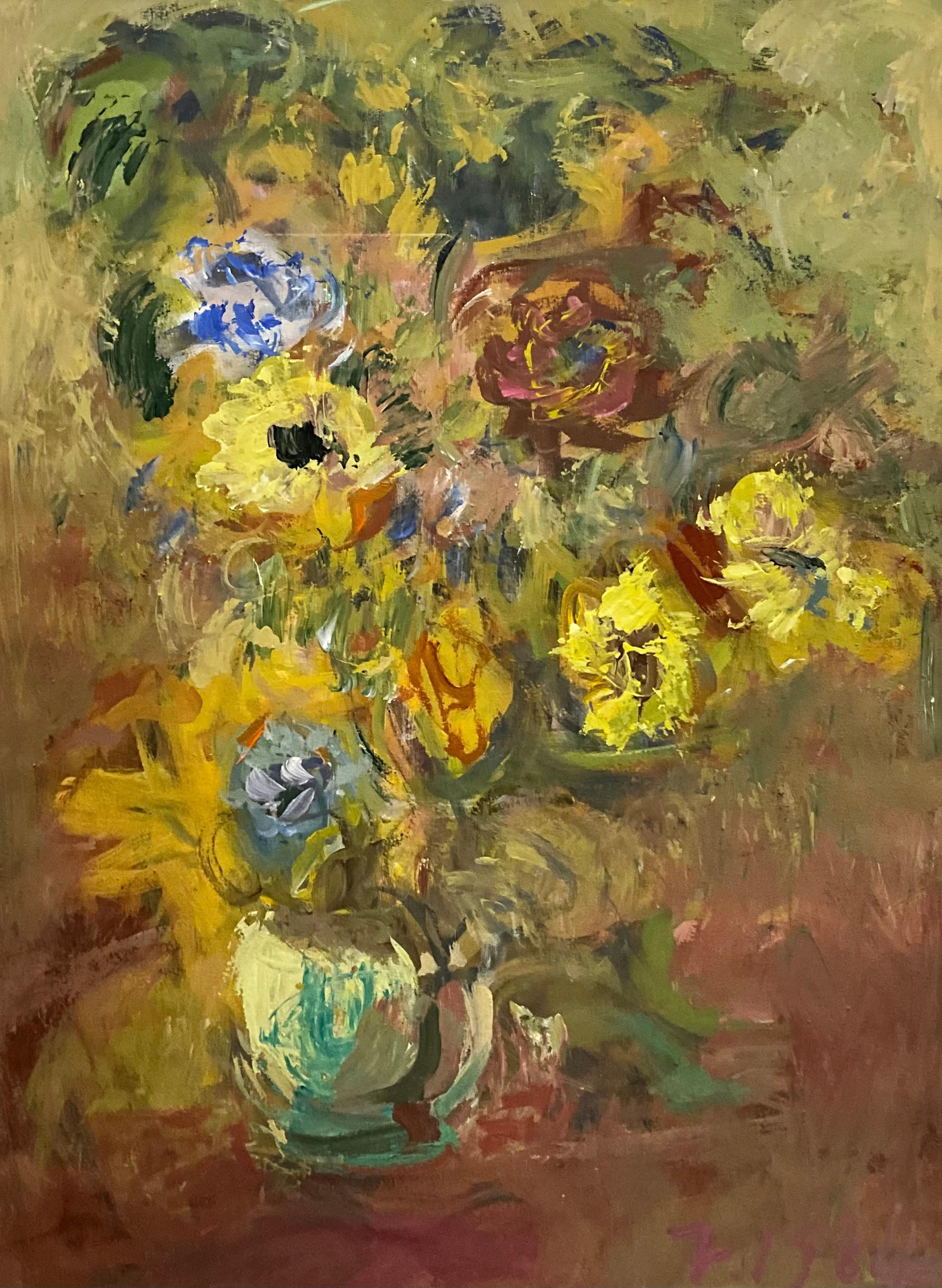 Fleurs dans un vase une impression.   Nature morte - Painting de Michael Forster