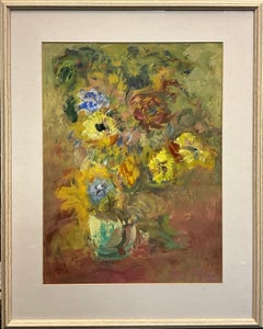 Flores en jarrón Una impresión.   Pintura de bodegones