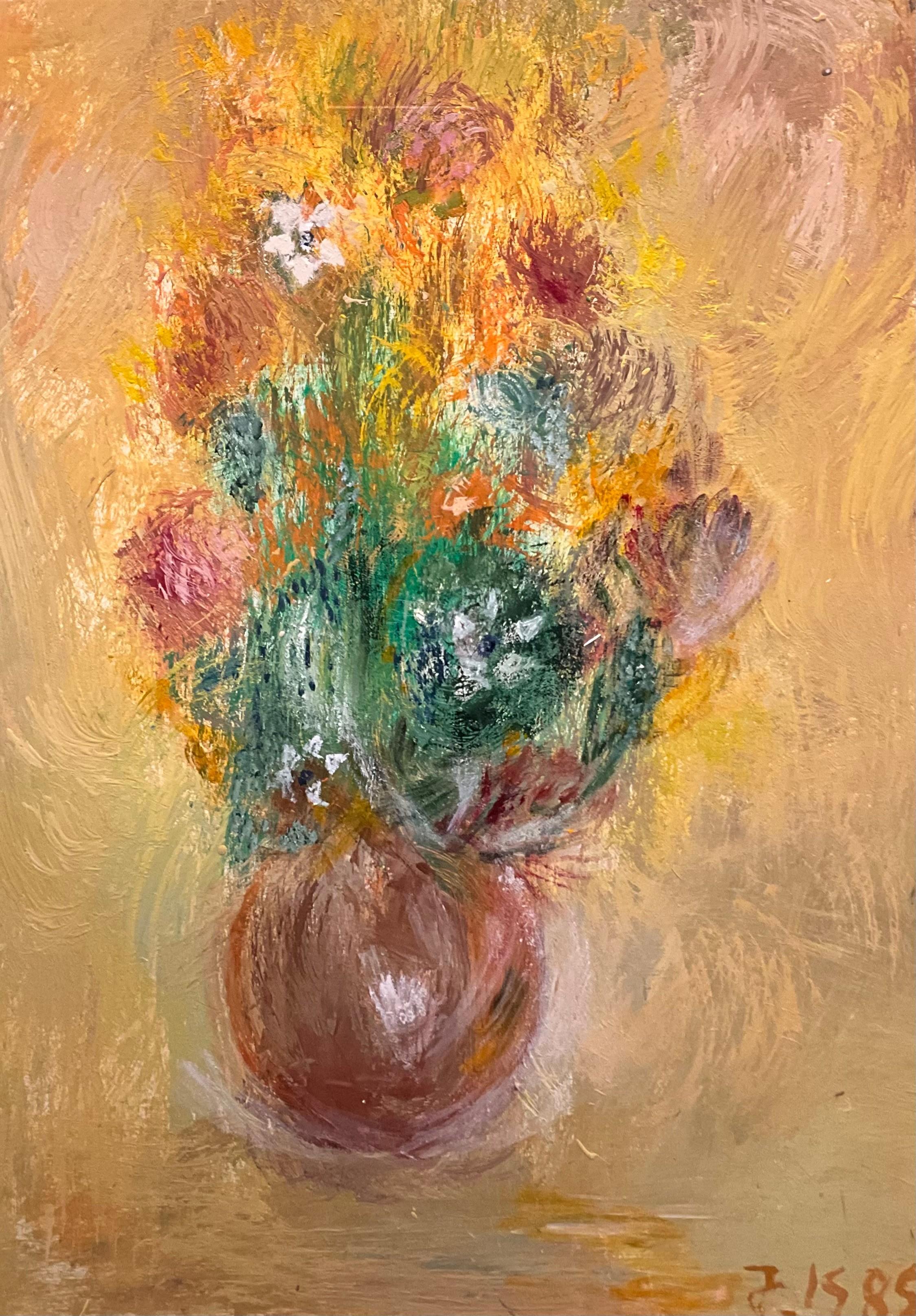 Flores en jarrón.  Naturaleza Muerta Pintura Floral - Painting de Michael Forster