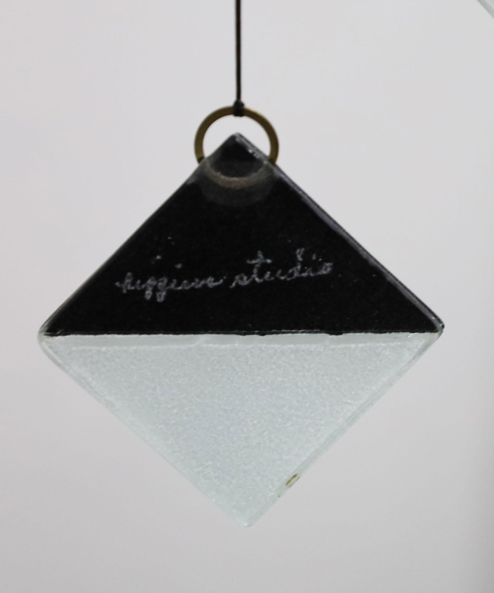 Mid-Century moderno Michael and Frances Higgins Fused Art Glass Mobil, Firmato in vendita