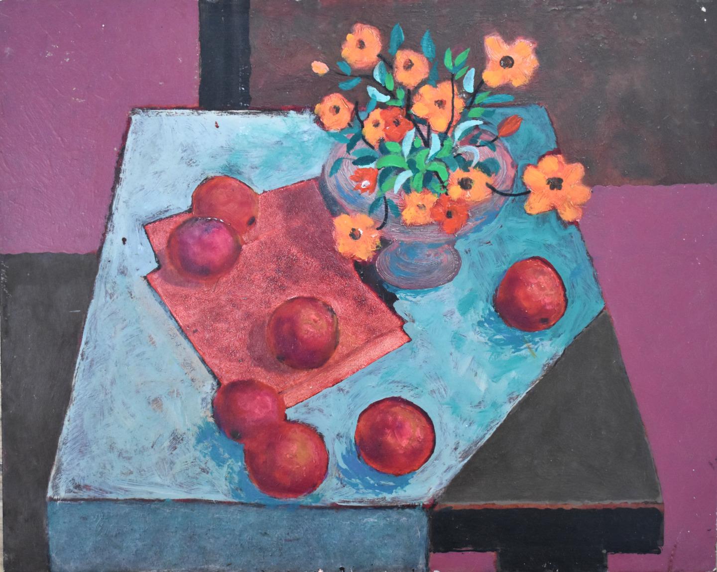 « STILL LIFE FRUIT » DU MID CENTURY - Painting de Michael Frary