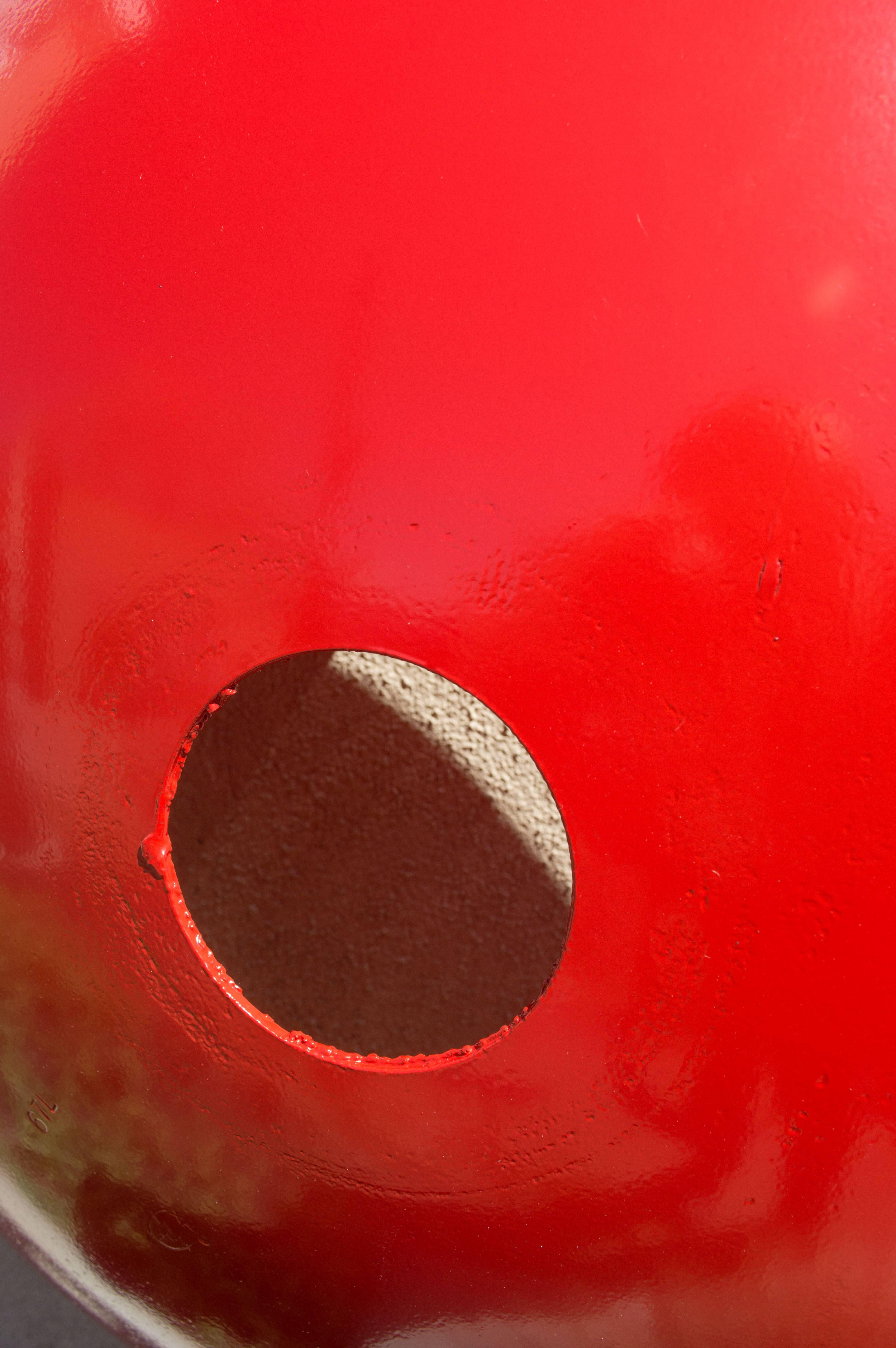 Terrace Disc, large red orange - Abstract Sculpture by Michael Freed and Adam Rosen
