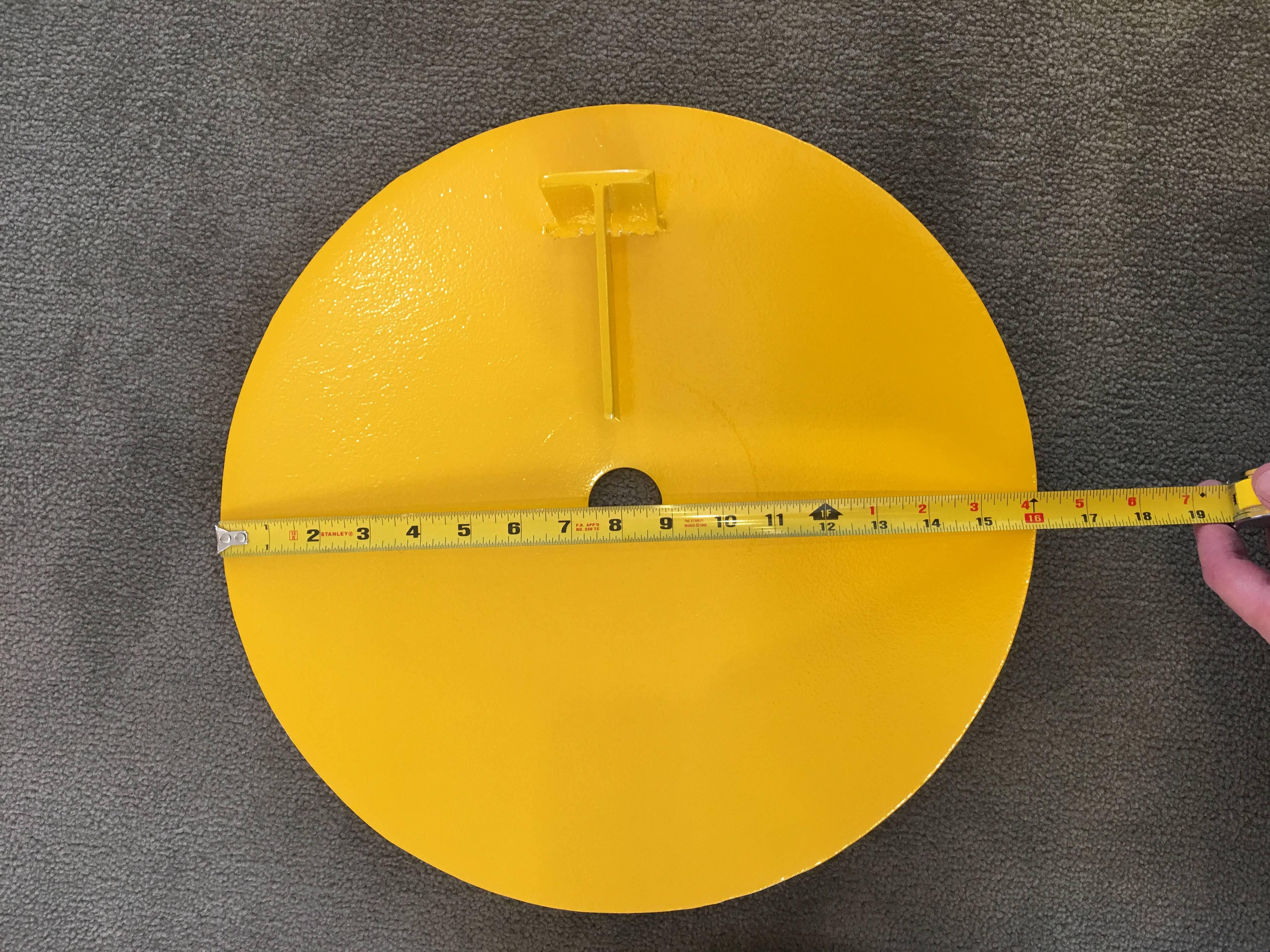 Terrace Disc, lemon yellow - Abstract Sculpture by Michael Freed and Adam Rosen