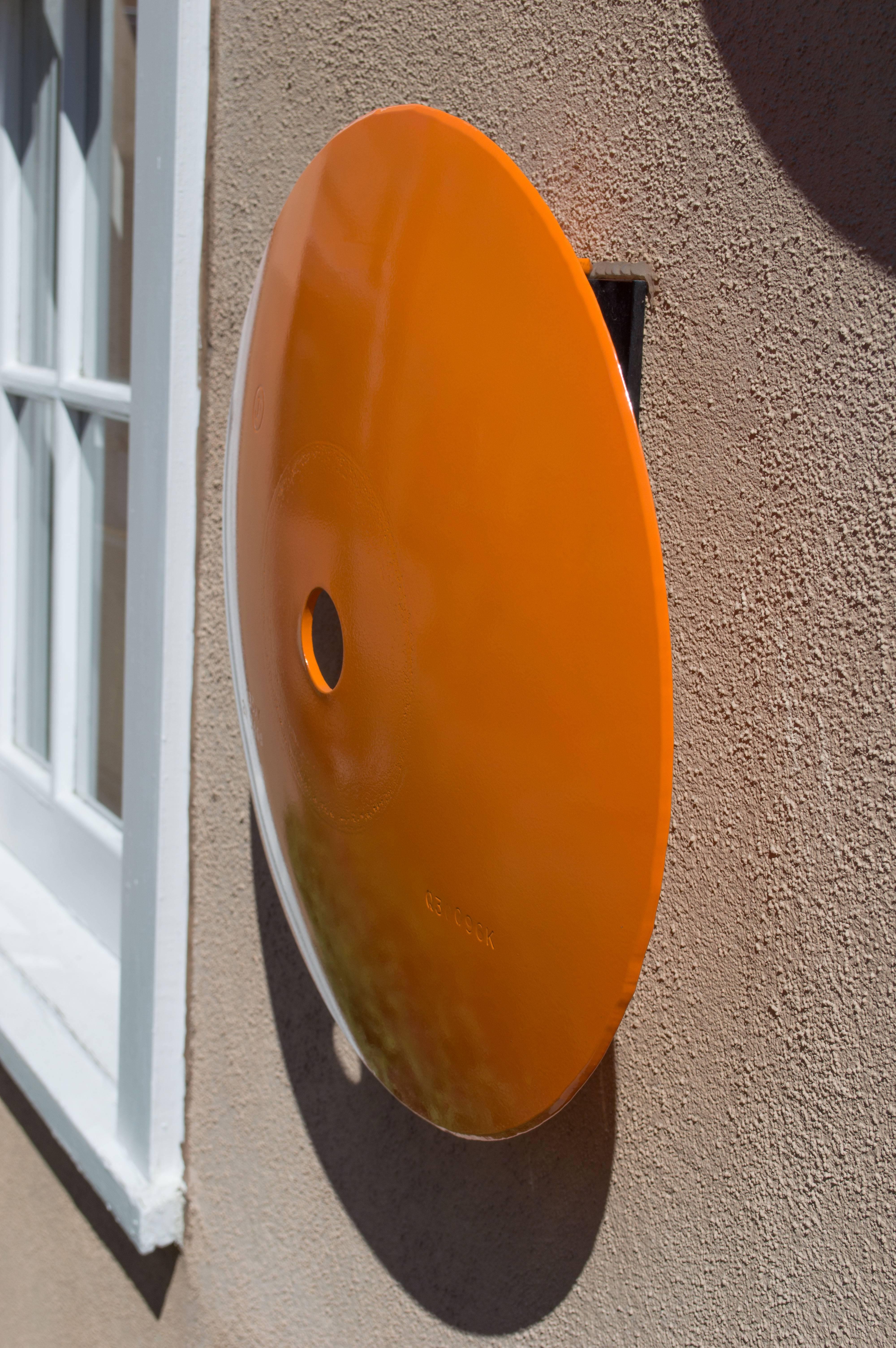 Terrace Disc, light orange - Sculpture by Michael Freed and Adam Rosen