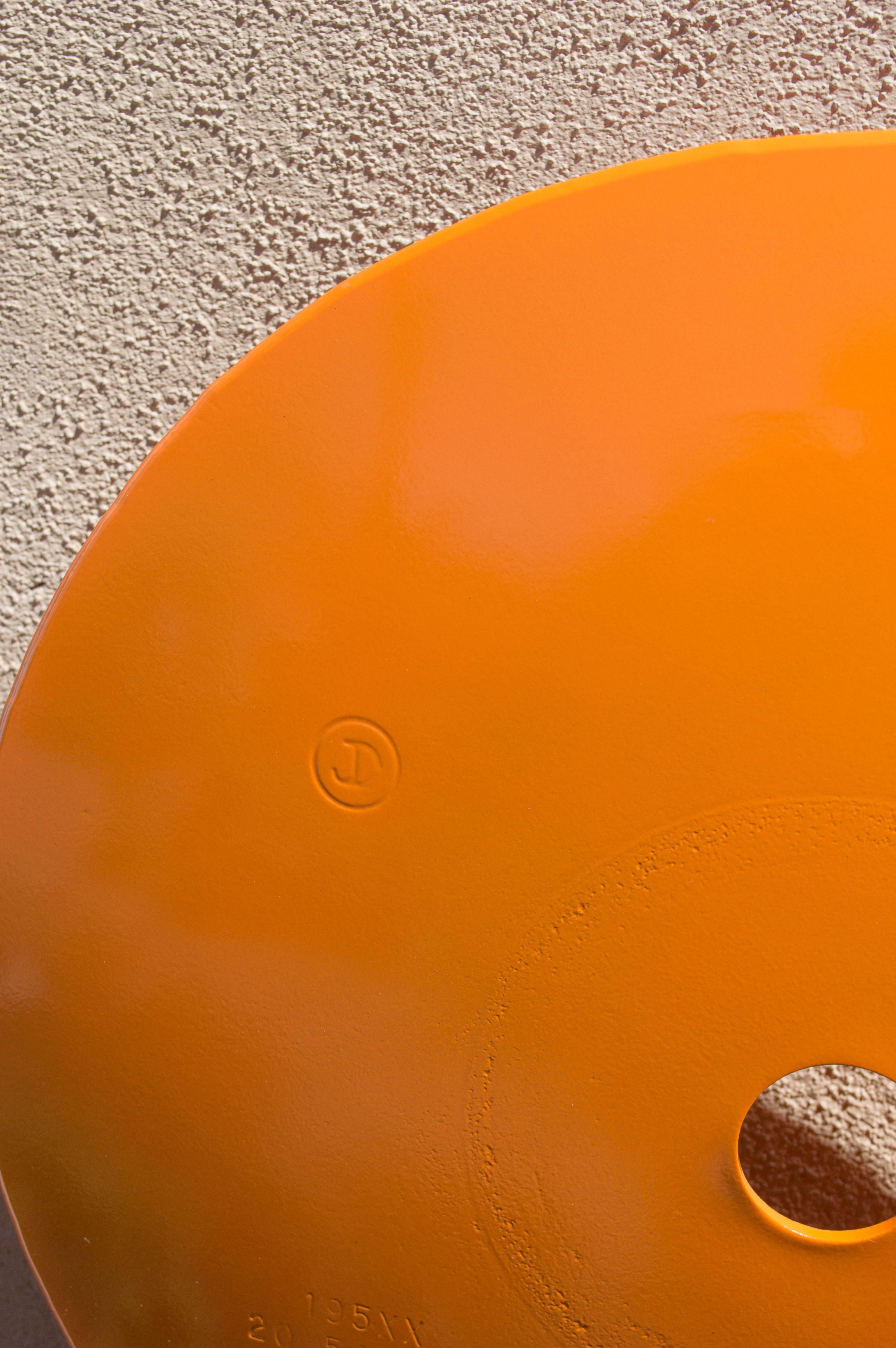 Terrace Disc, light orange - Orange Abstract Sculpture by Michael Freed and Adam Rosen