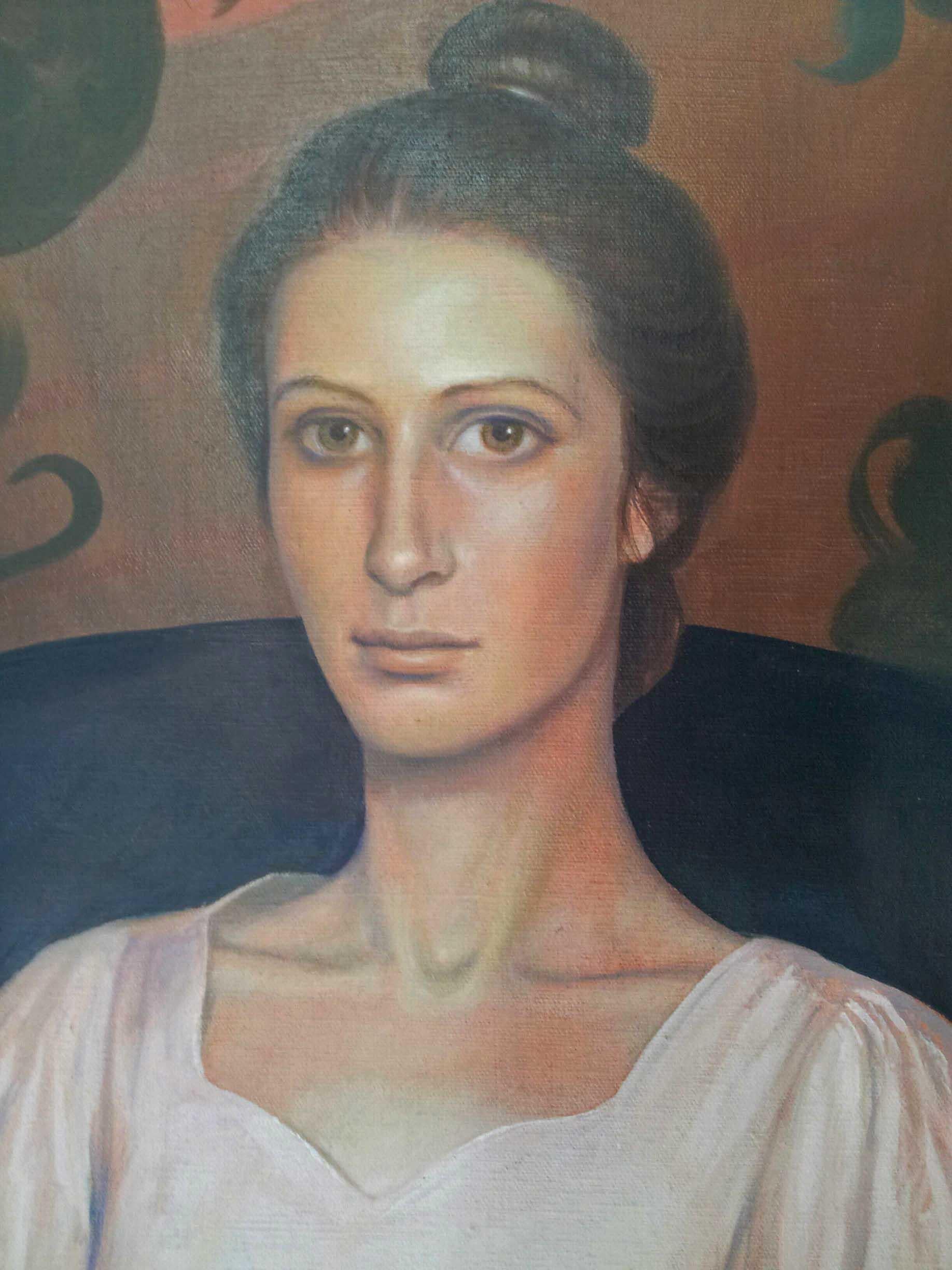 Portrait of Suzanne Steinbacher - Austrian Surrealism - Surrealist Painting by Michael Fuchs