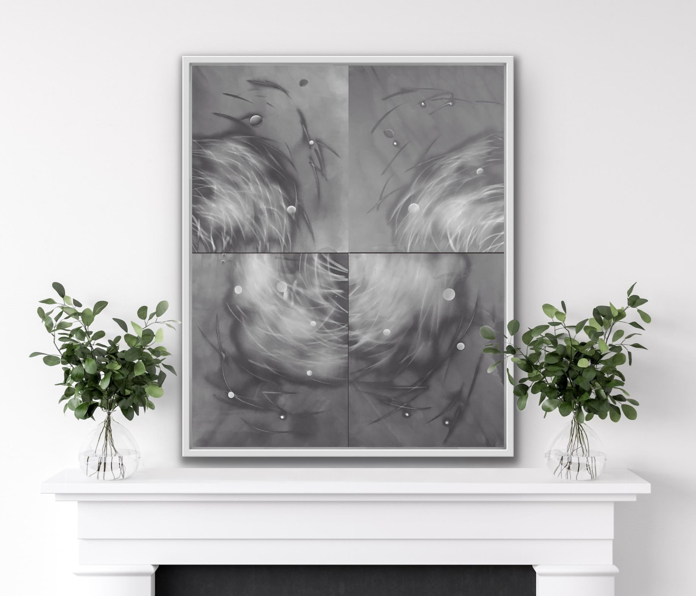 Abstract fauna in black and white of Akule Hawaiian Fish Fine Art Print For Sale 3