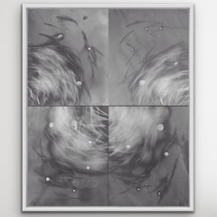 Abstract fauna of Akule Hawaiian Fish, Unique Silver Gelatin Luminograms, Framed